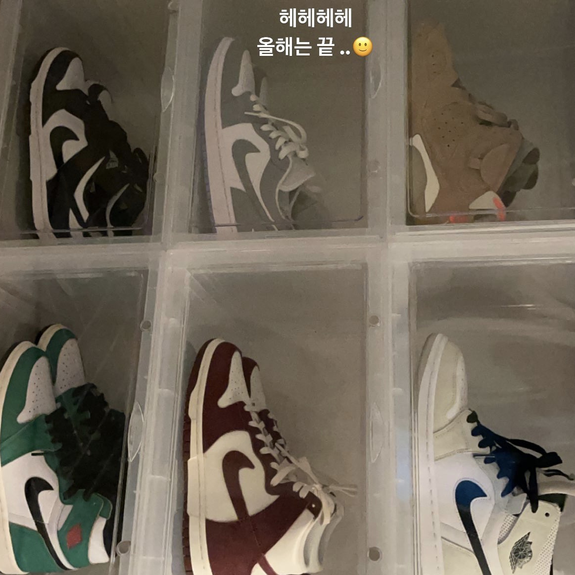 (W) Jordan 1 Retro High OG Lucky Green, (W) Nike Dunk High Team Red 착용 스타일 - 2