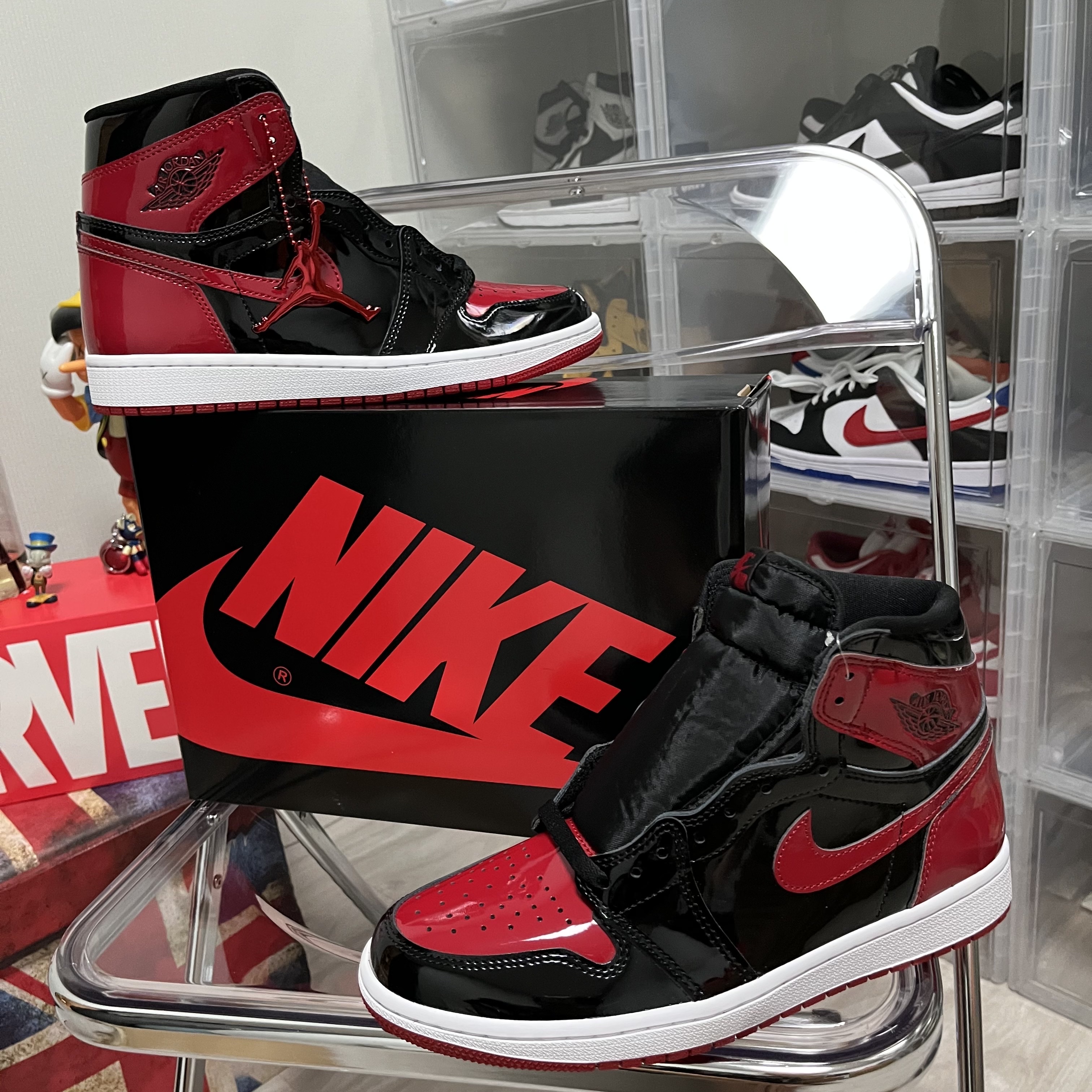 Jordan 1 Retro High OG Patent Bred 착용 스타일 - 2