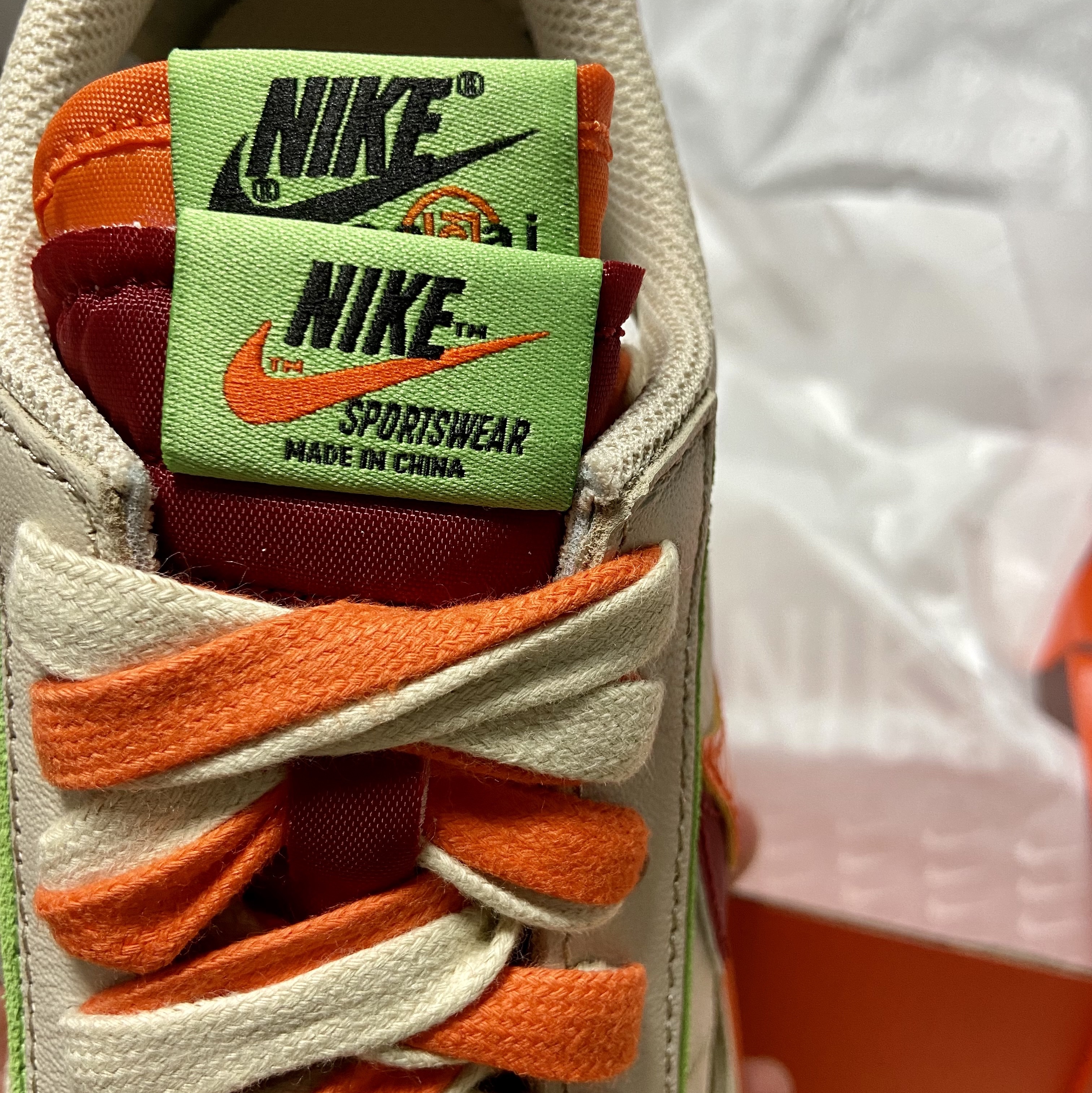 Nike x Sacai x Clot LDWaffle Orange Blaze 착용 스타일