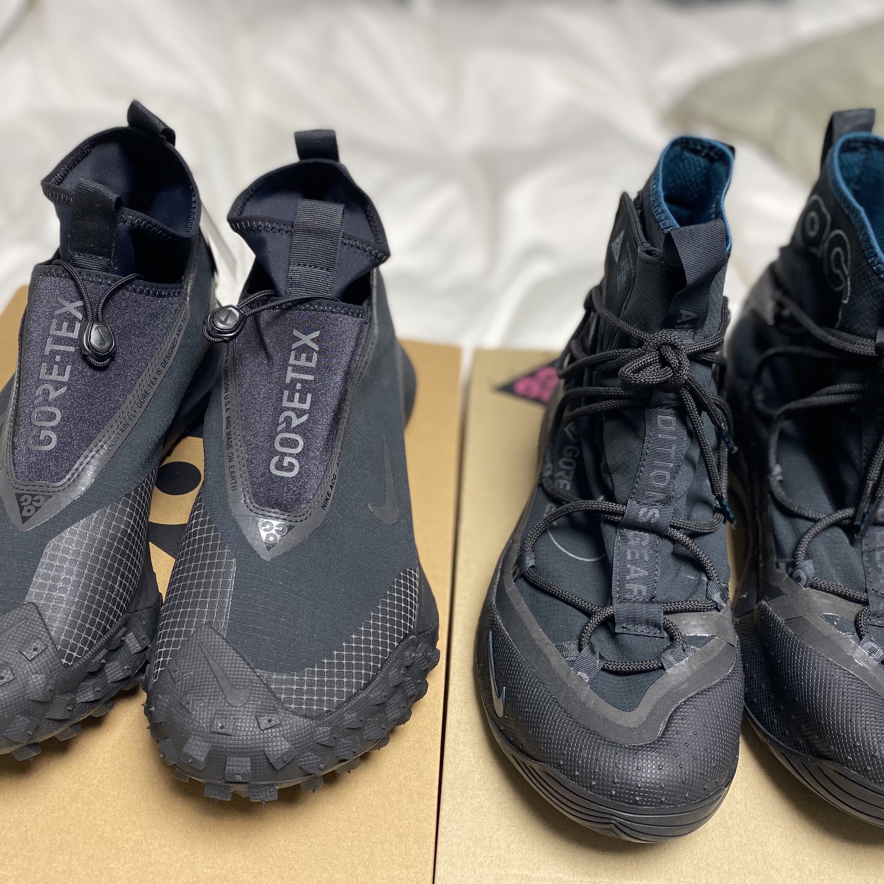 Nike ACG Terra Antarktik Gore-Tex Anthracite, Nike ACG Mountain Fly Gore-Tex Black and Dark Grey 착용 스타일 - 1