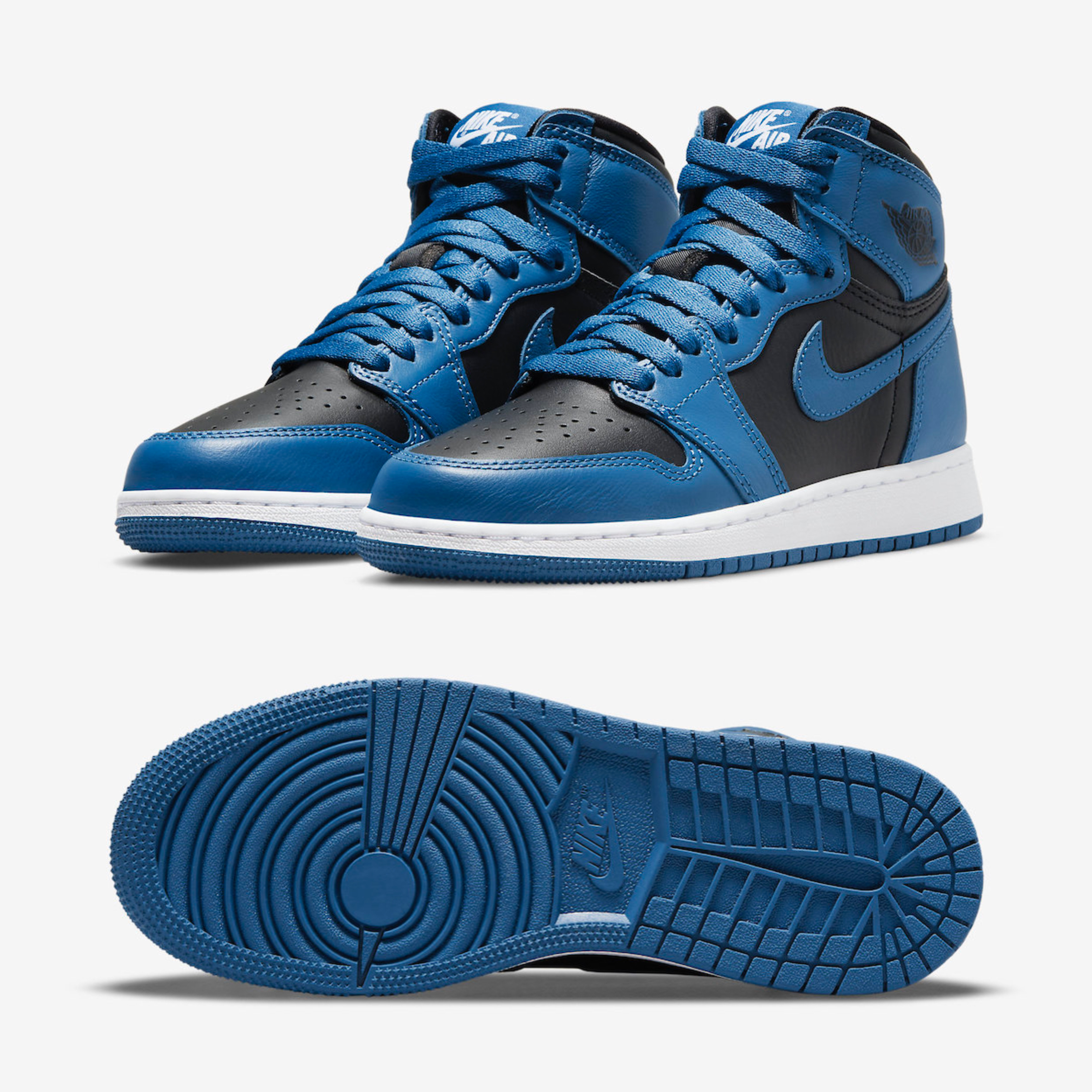 Jordan 1 Retro High OG Dark Marina Blue, (GS) Jordan 1 Retro High OG Dark Marina Blue 착용 스타일 - 2