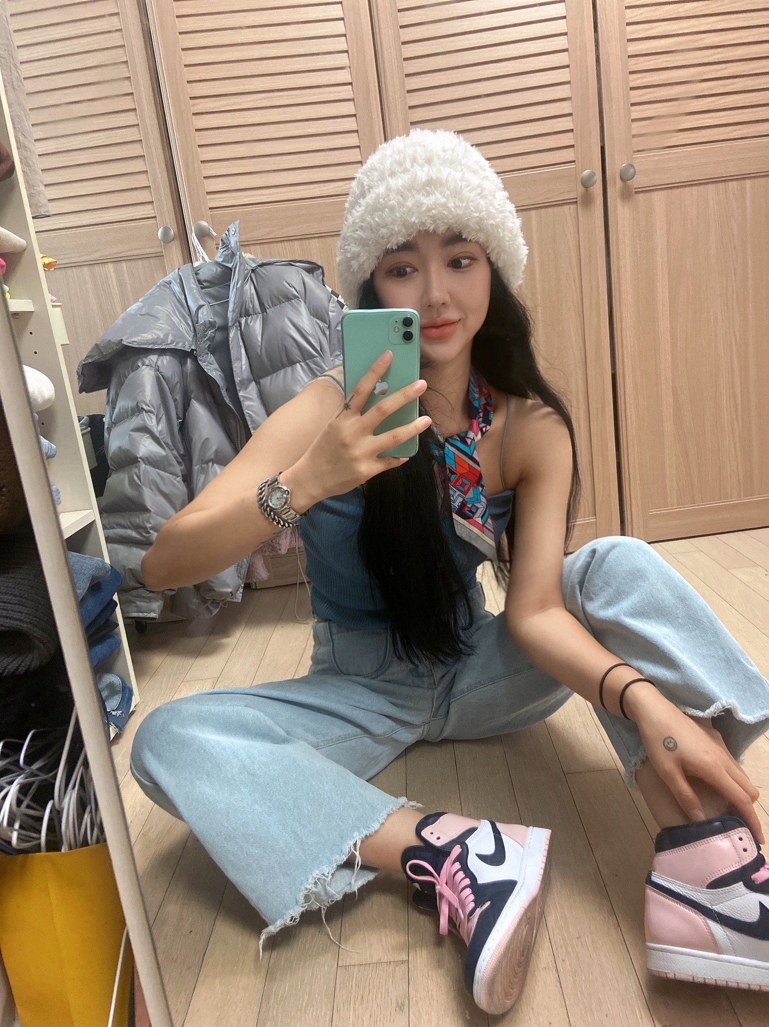 (W) Jordan 1 Retro High OG Atmosphere 착용 스타일 - 3