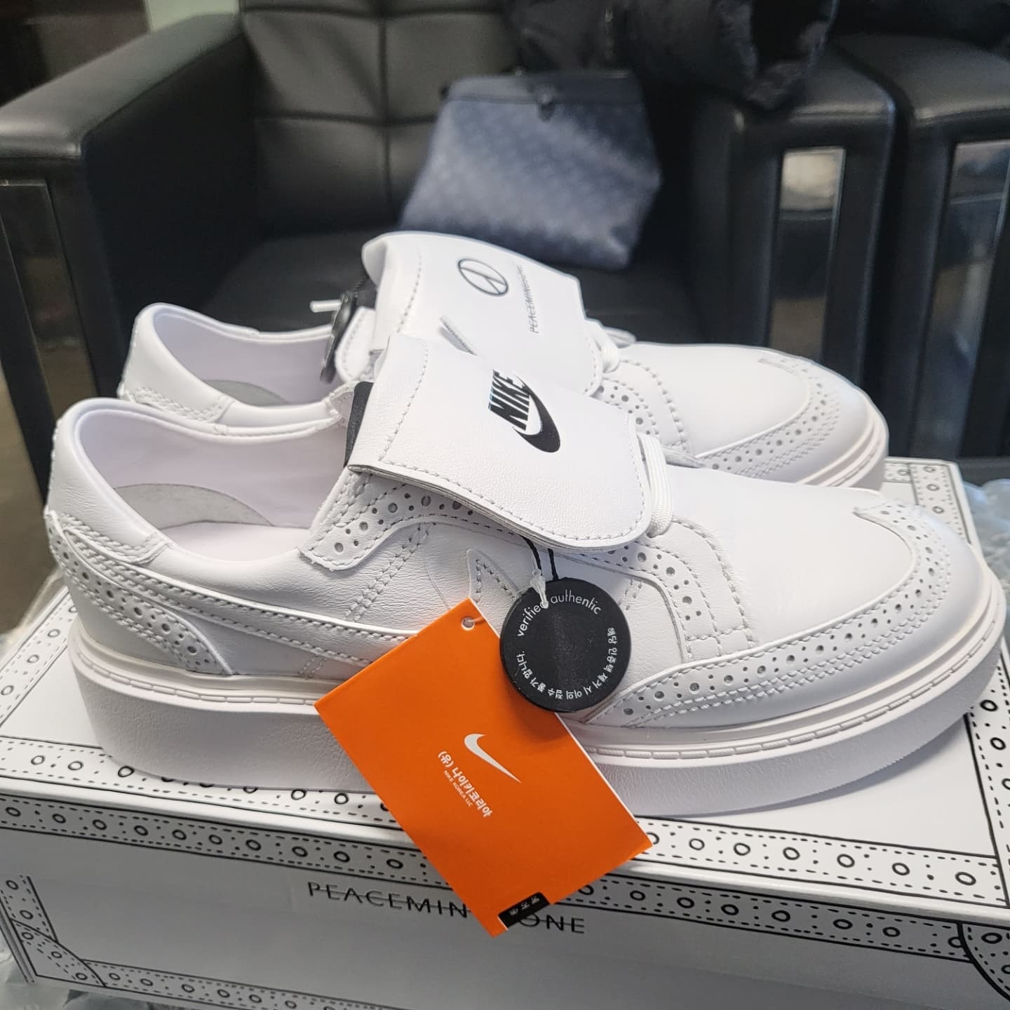 Nike x Peaceminusone Kwondo1 White 착용 스타일 - 1
