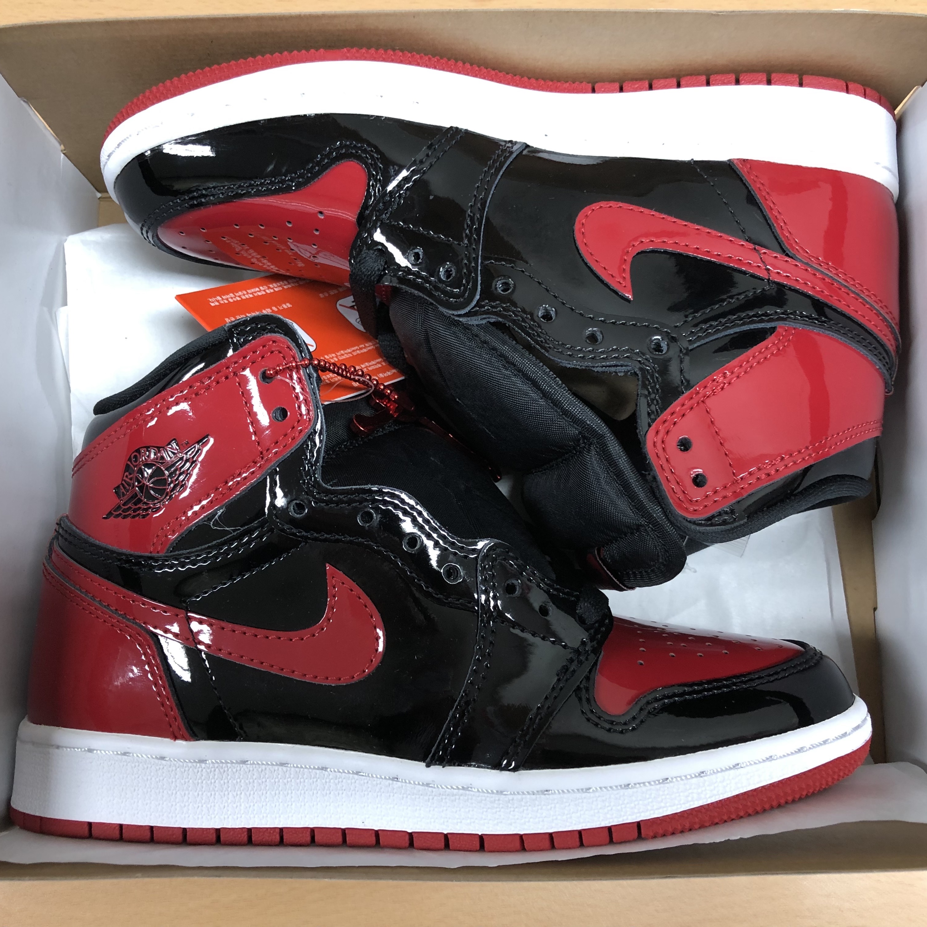 (GS) Jordan 1 Retro High OG Patent Bred 착용 스타일