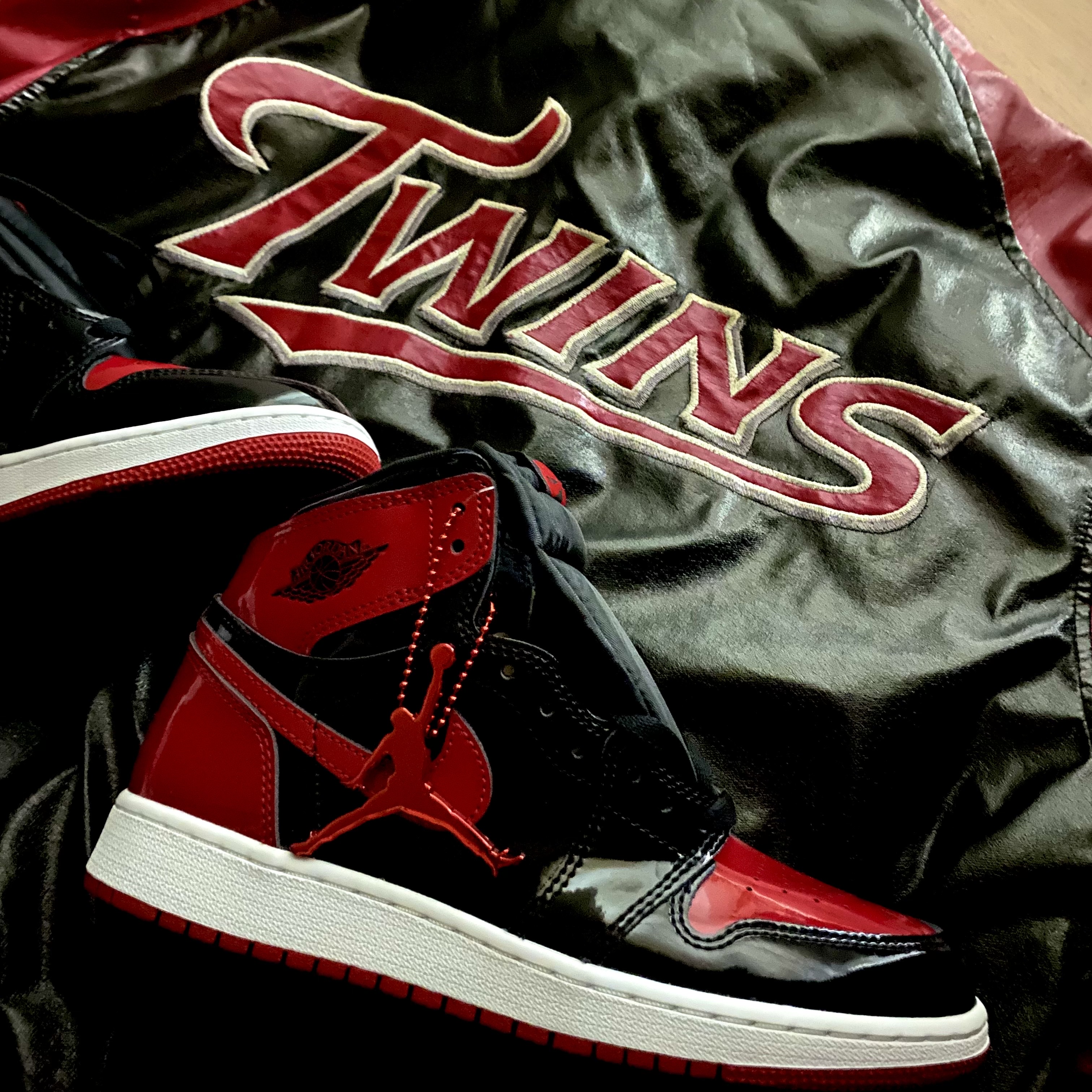 (GS) Jordan 1 Retro High OG Patent Bred, Jordan 1 Retro High OG Patent Bred 착용 스타일 - 2