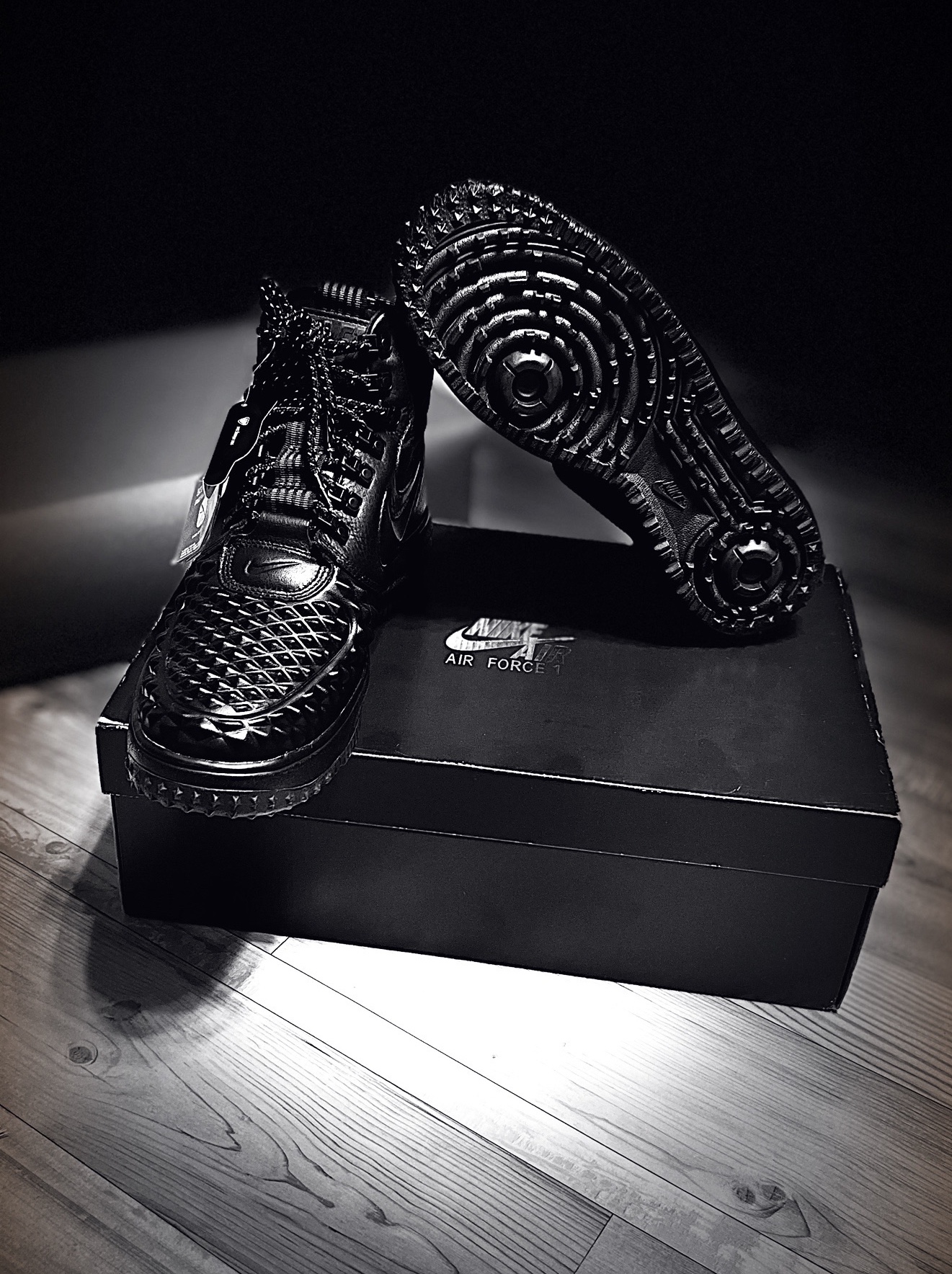 Nike Lunar Force 1 Duckboot Black 착용 스타일 - 2