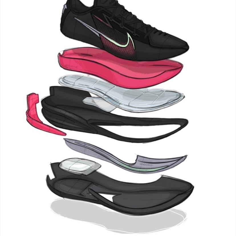 Nike Air Zoom GT Cut Black Hyper Crimson 착용 스타일 - 4