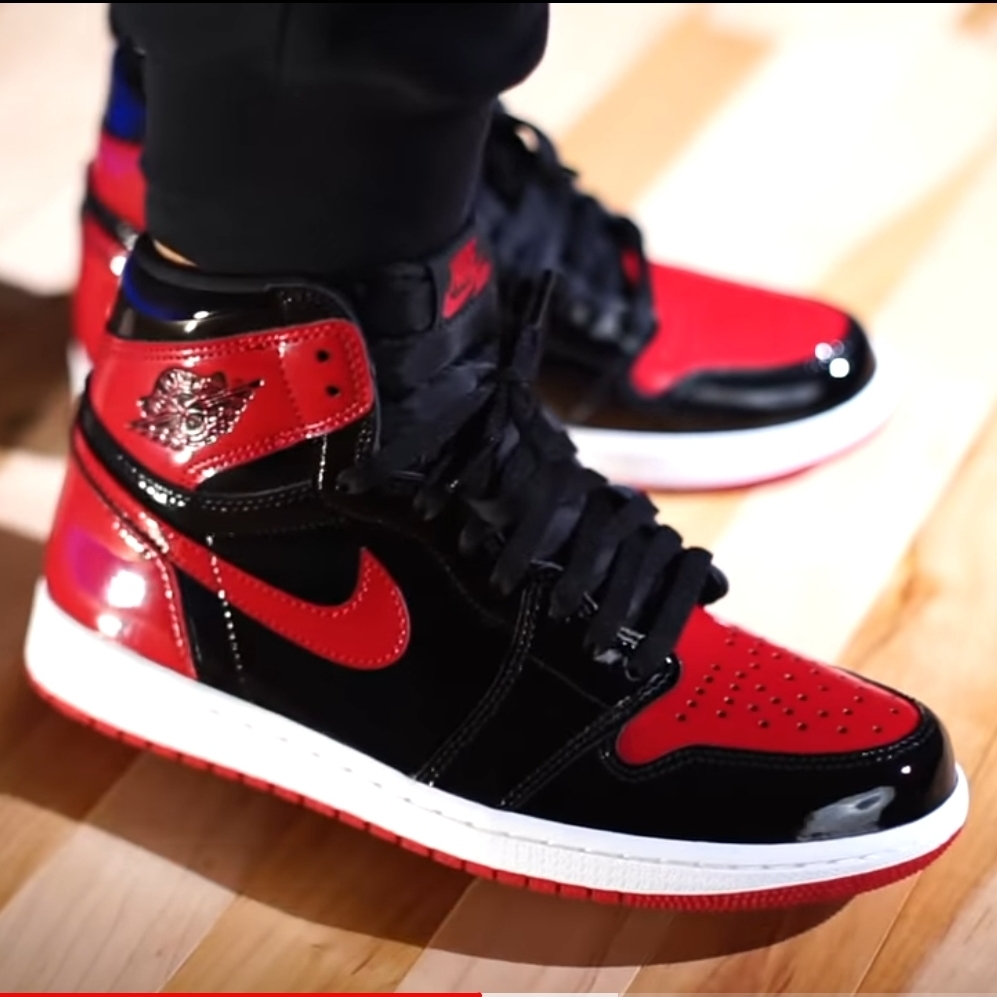 Jordan 1 Retro High OG Patent Bred 착용 스타일 - 2