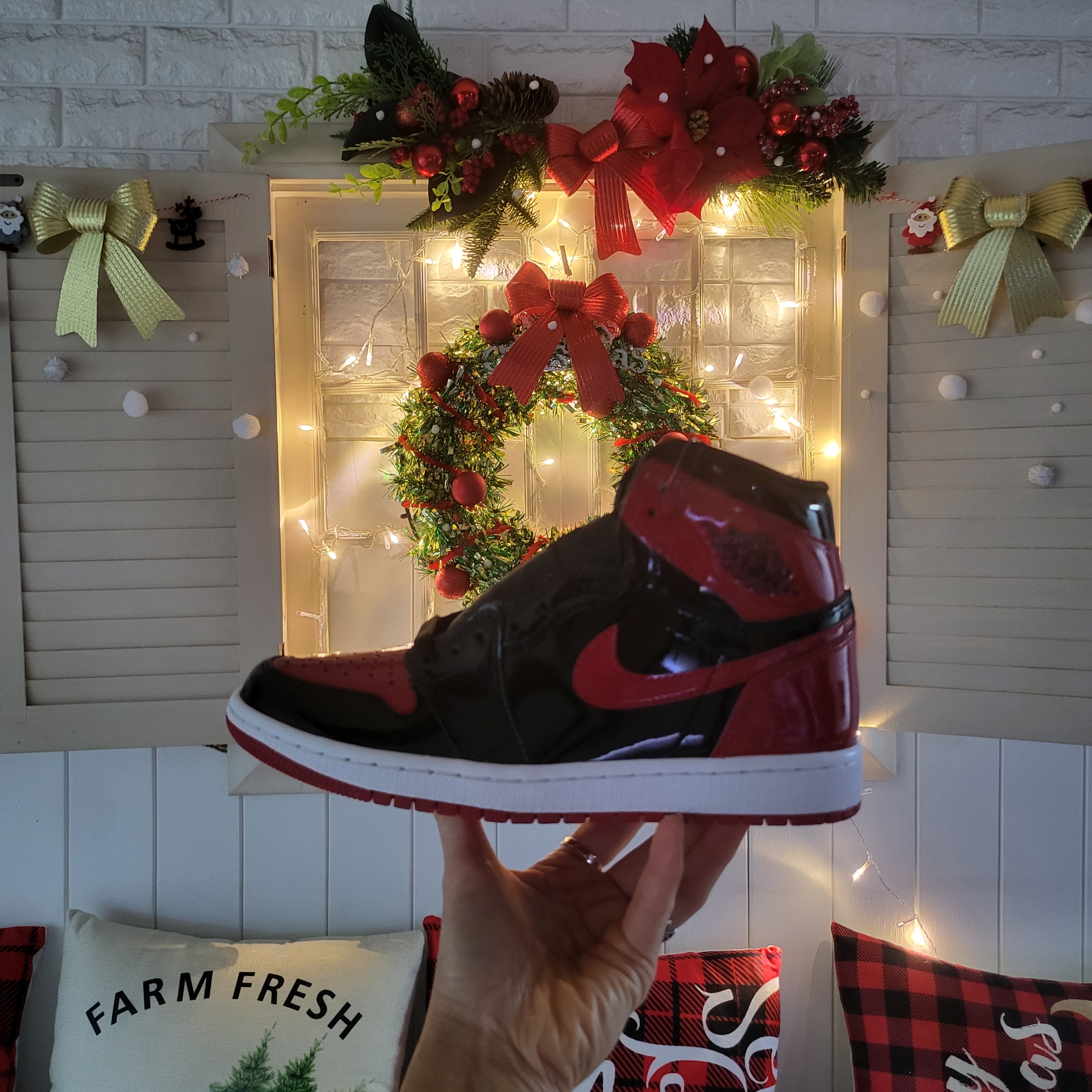 Jordan 1 Retro High OG Patent Bred 착용 스타일
