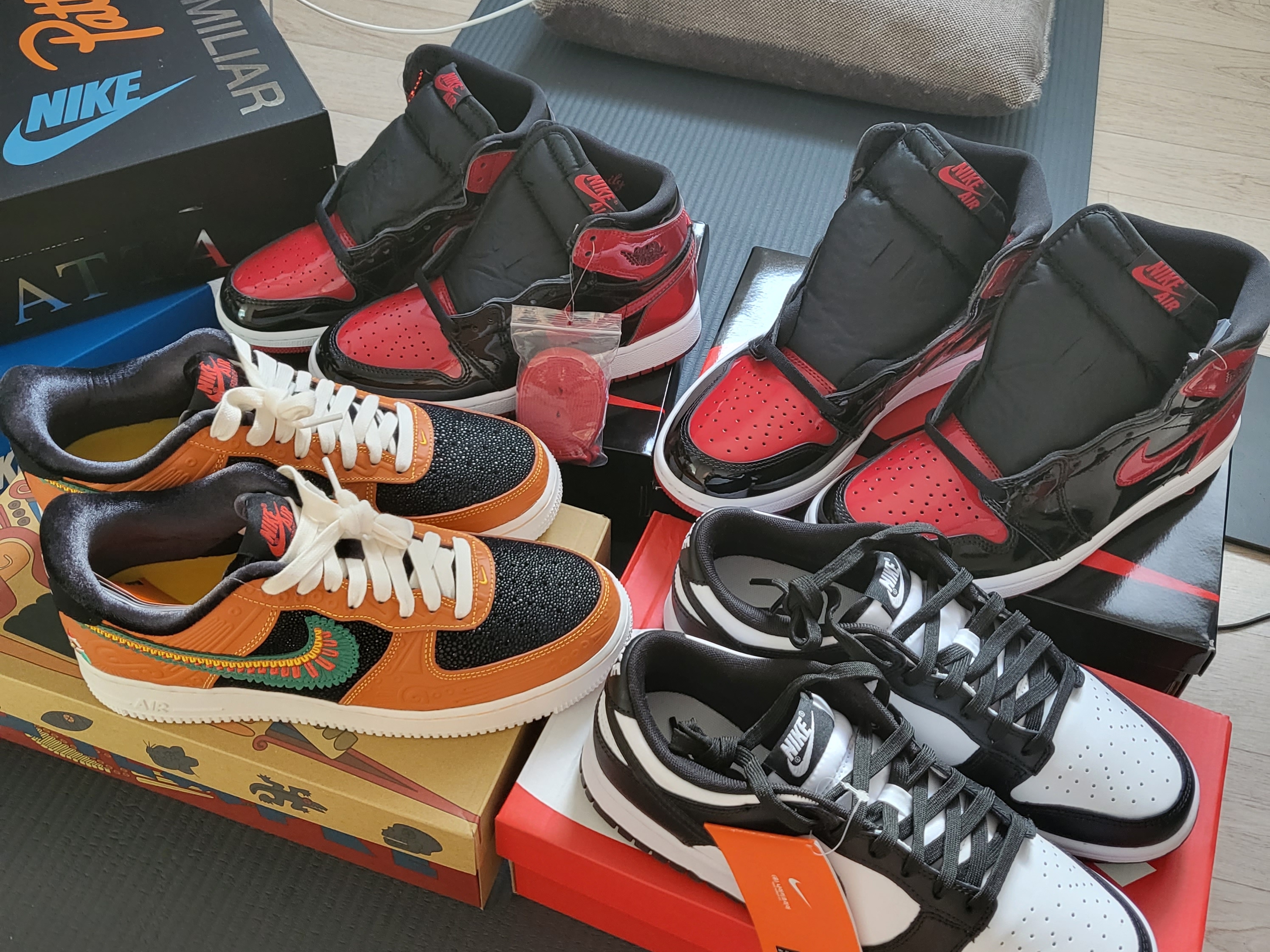 Jordan 1 Retro High OG Patent Bred, (GS) Jordan 1 Retro High OG Patent Bred 착용 스타일