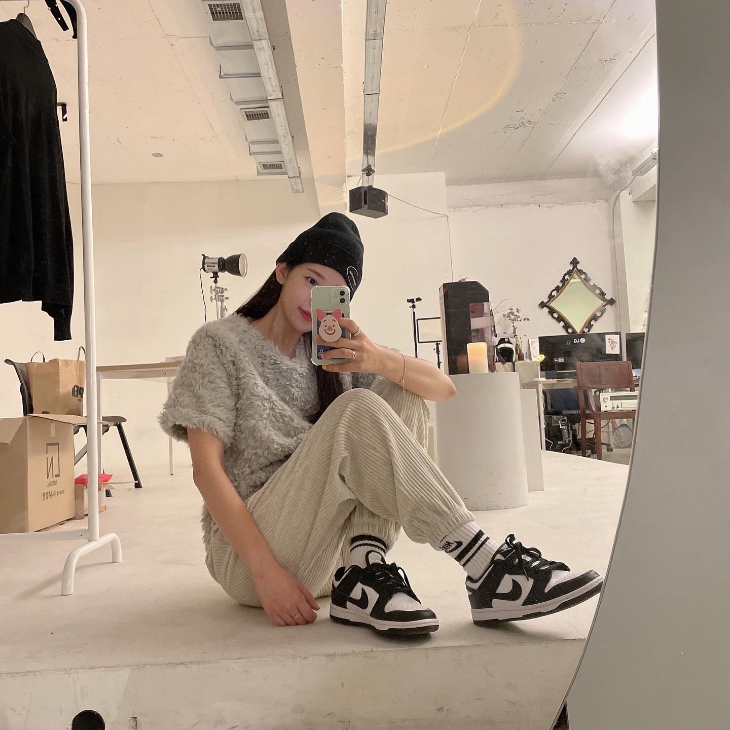 (W) Nike Dunk Low Black 착용 스타일