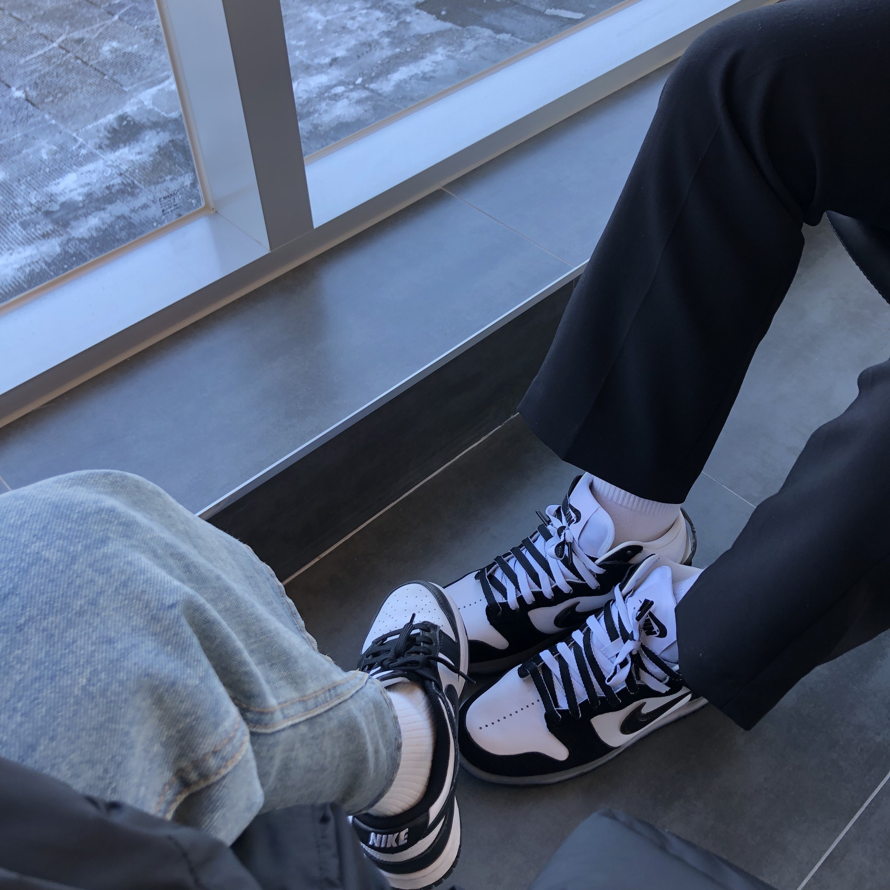 Nike x Slam Jam Dunk High SP Clear Black, (W) Nike Dunk Low Black 착용 스타일