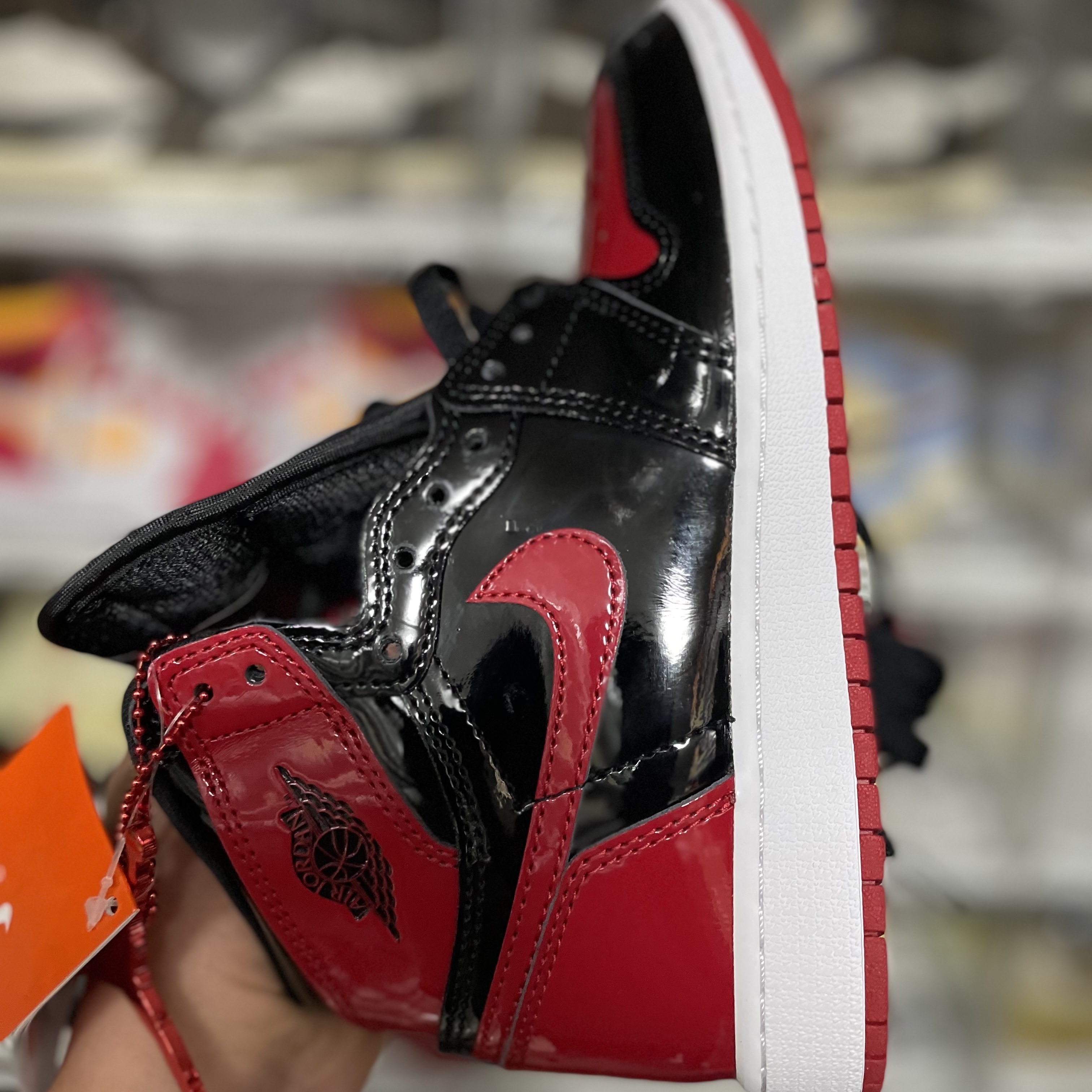 (GS) Jordan 1 Retro High OG Patent Bred 착용 스타일 - 2