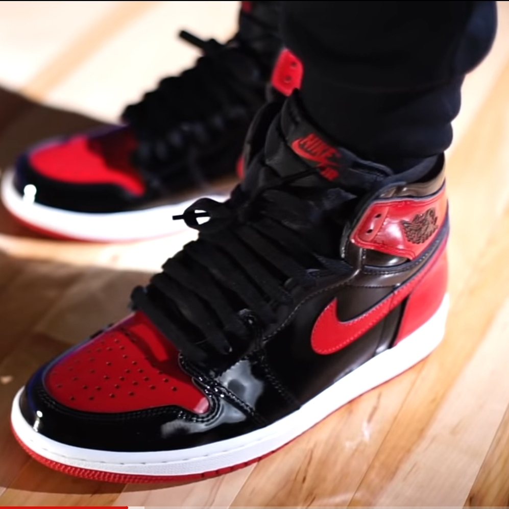 Jordan 1 Retro High OG Patent Bred 착용 스타일 - 1