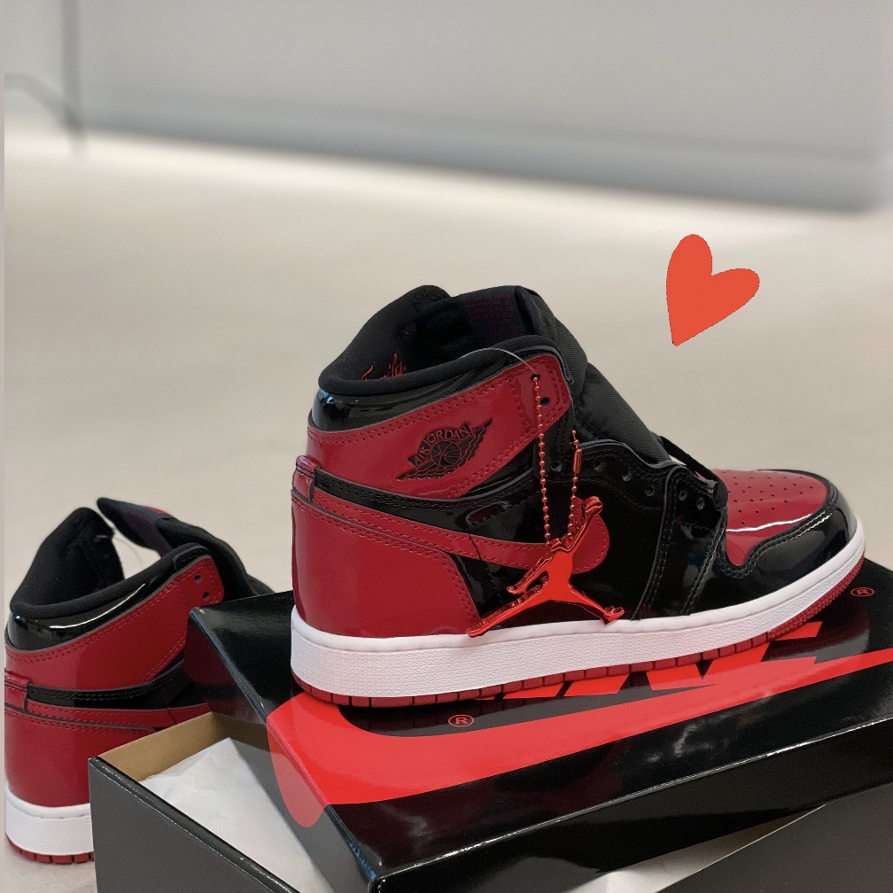 (GS) Jordan 1 Retro High OG Patent Bred, Jordan 1 Retro High OG Patent Bred 착용 스타일