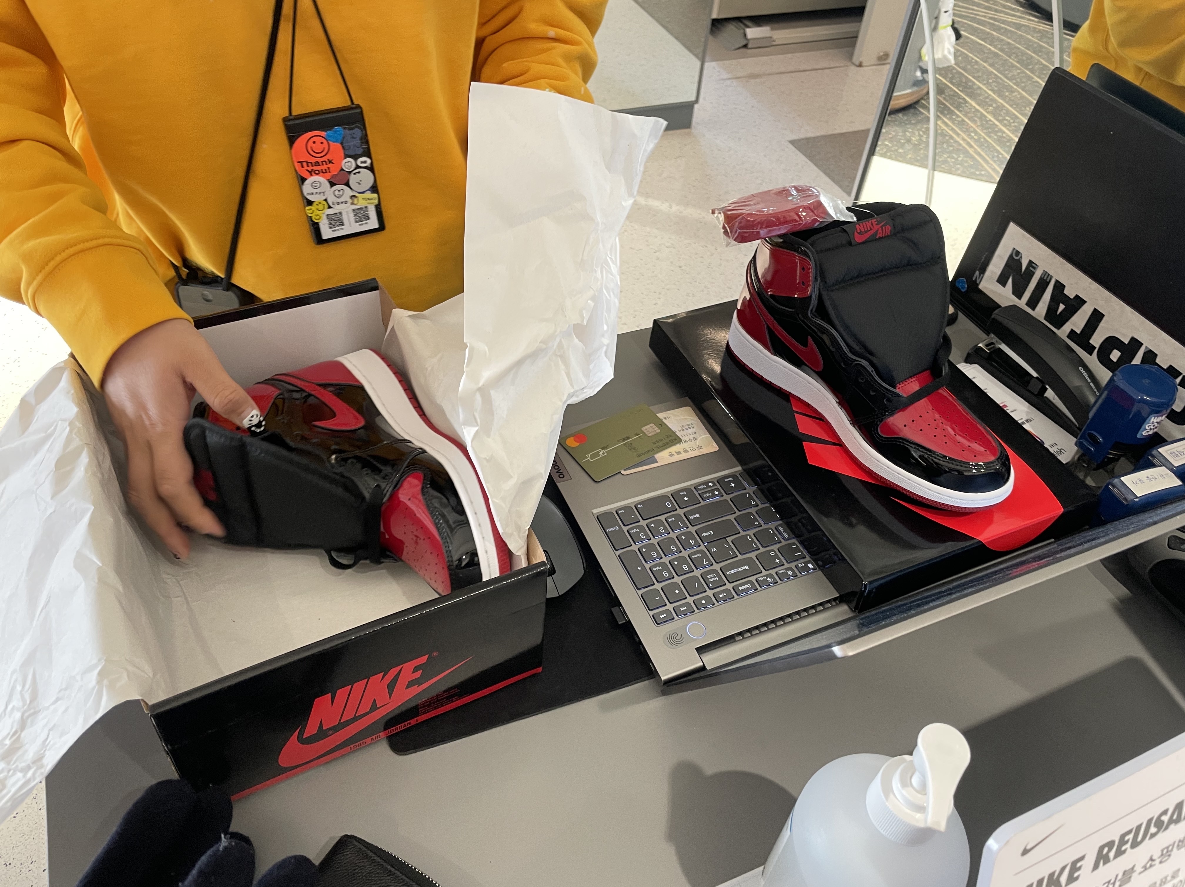 (GS) Jordan 1 Retro High OG Patent Bred 착용 스타일