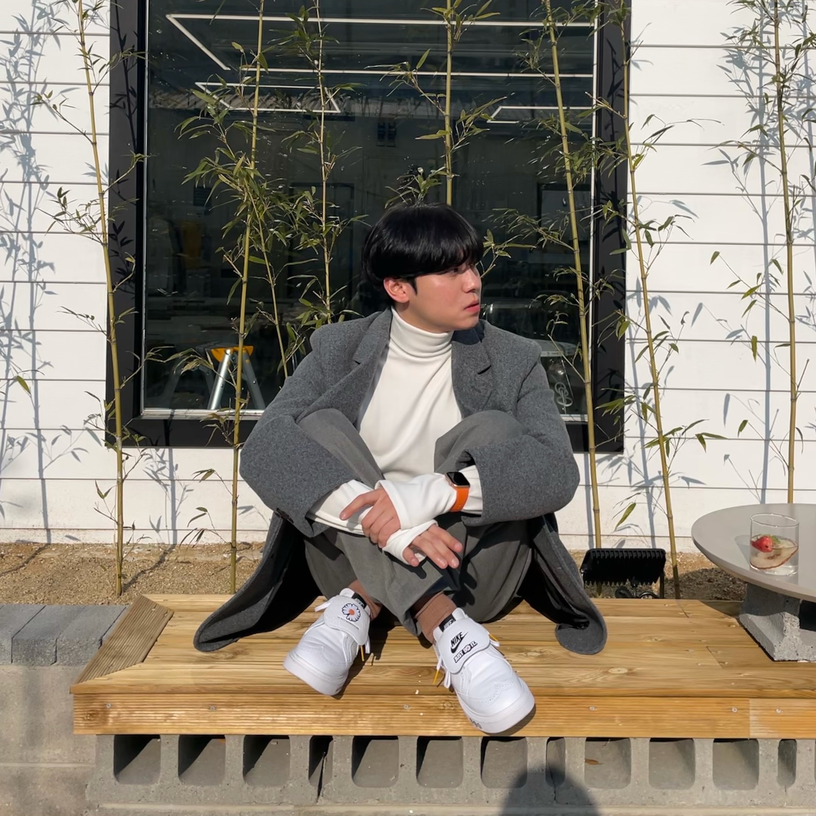 Nike x Peaceminusone Kwondo1 White 착용 스타일 - 3