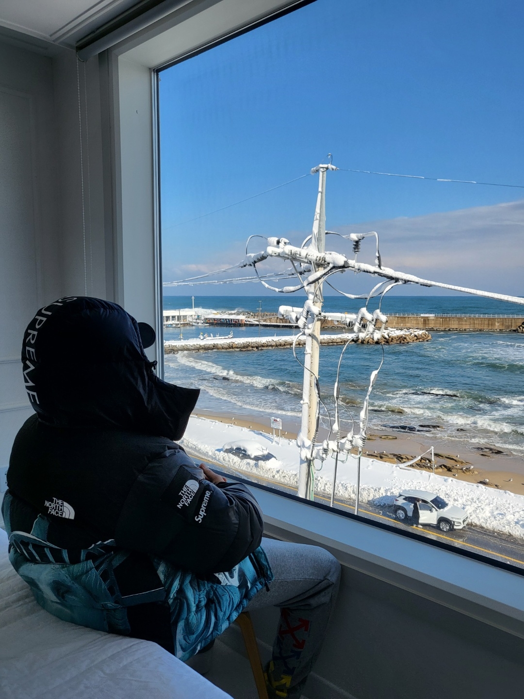 Supreme x The North Face Statue of Liberty Baltoro Jacket Black - 19FW, Supreme x The North Face Steep Tech Fleece Jacket Black - 21FW 착용 스타일 - 4