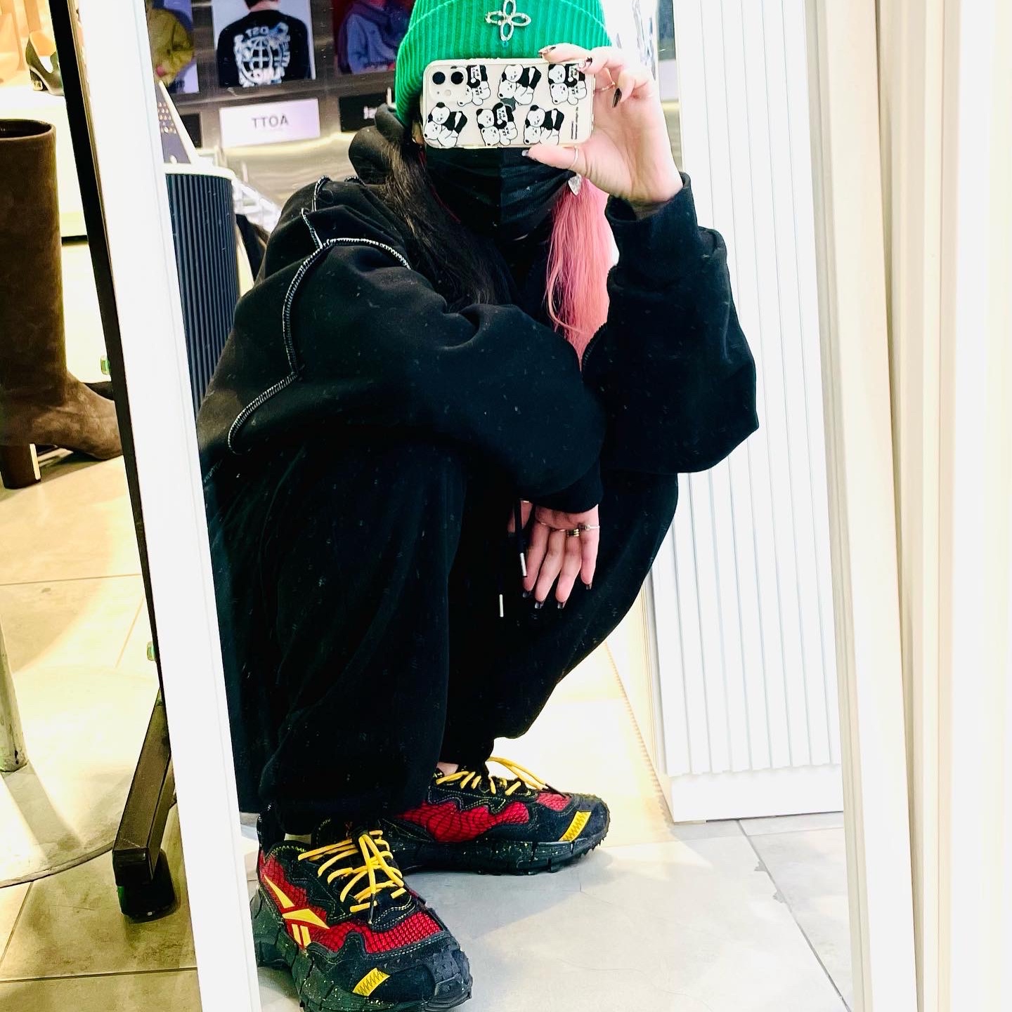 Reebok x A$AP Nast Zig Kinetica II Edge Vector Red Core Black 착용 스타일