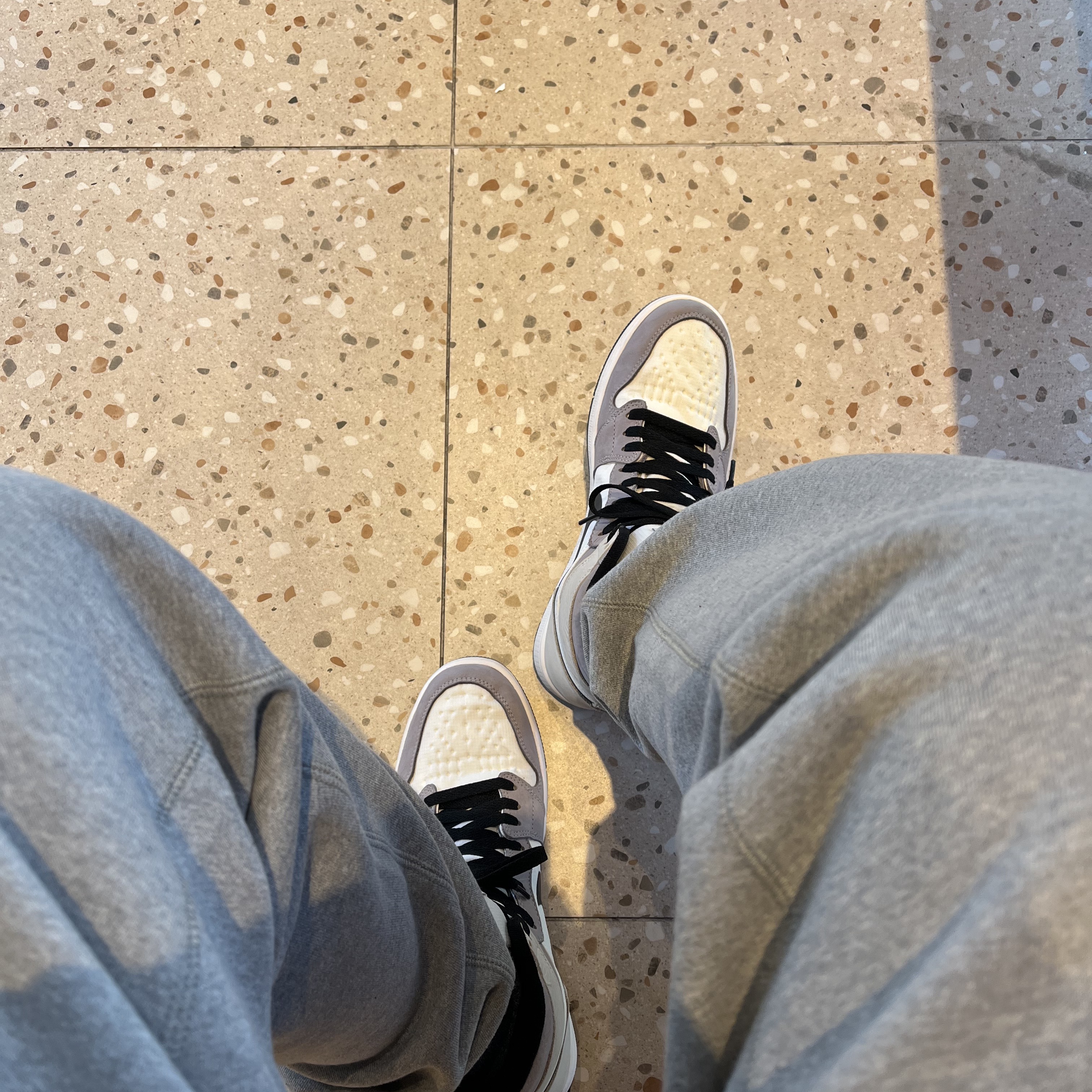 Jordan 1 Element Gore-Tex Sail, Nike NRG Solo Swoosh Fleece Pants Dark Grey Heather - US/EU 착용 스타일