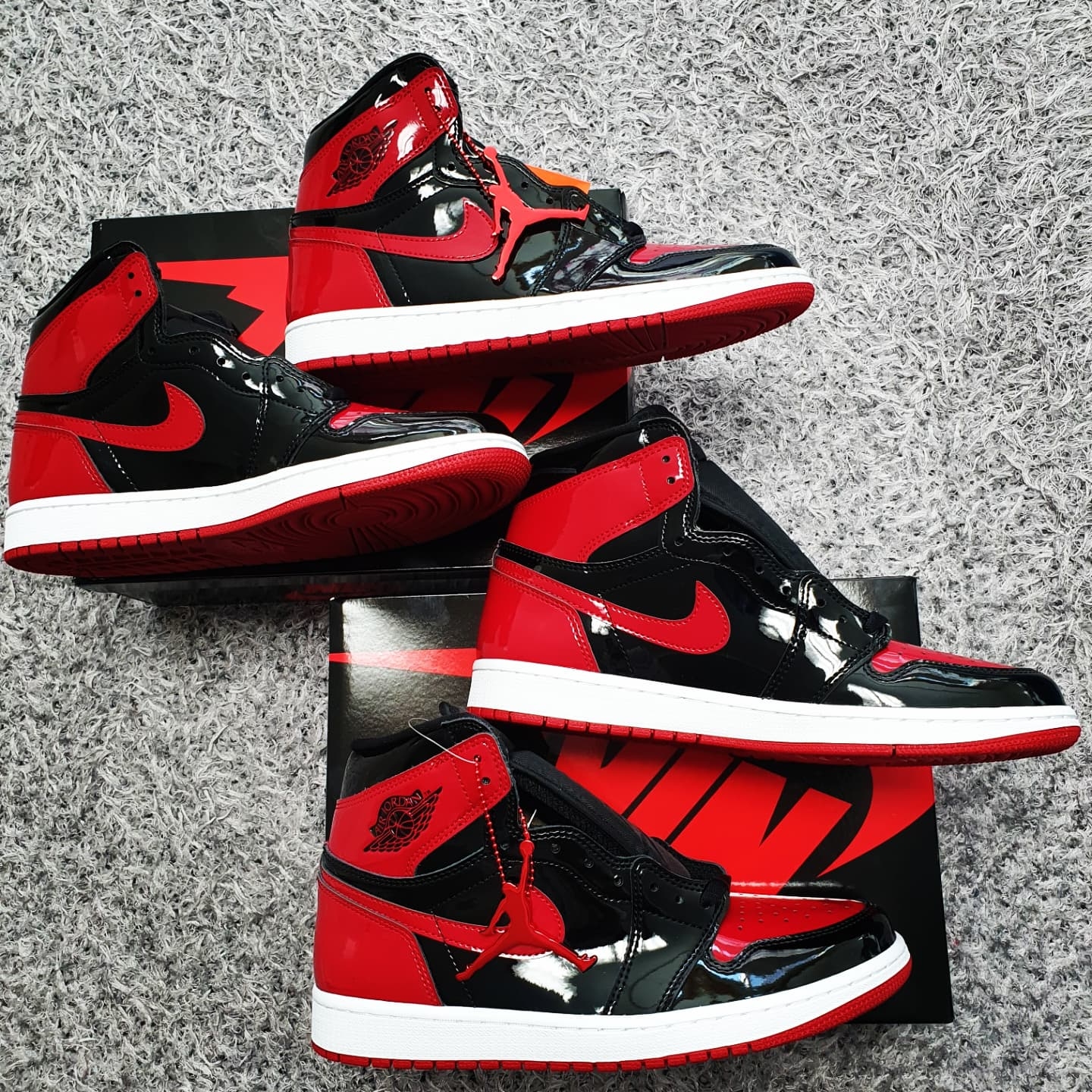 Jordan 1 Retro High OG Patent Bred 착용 스타일 - 1