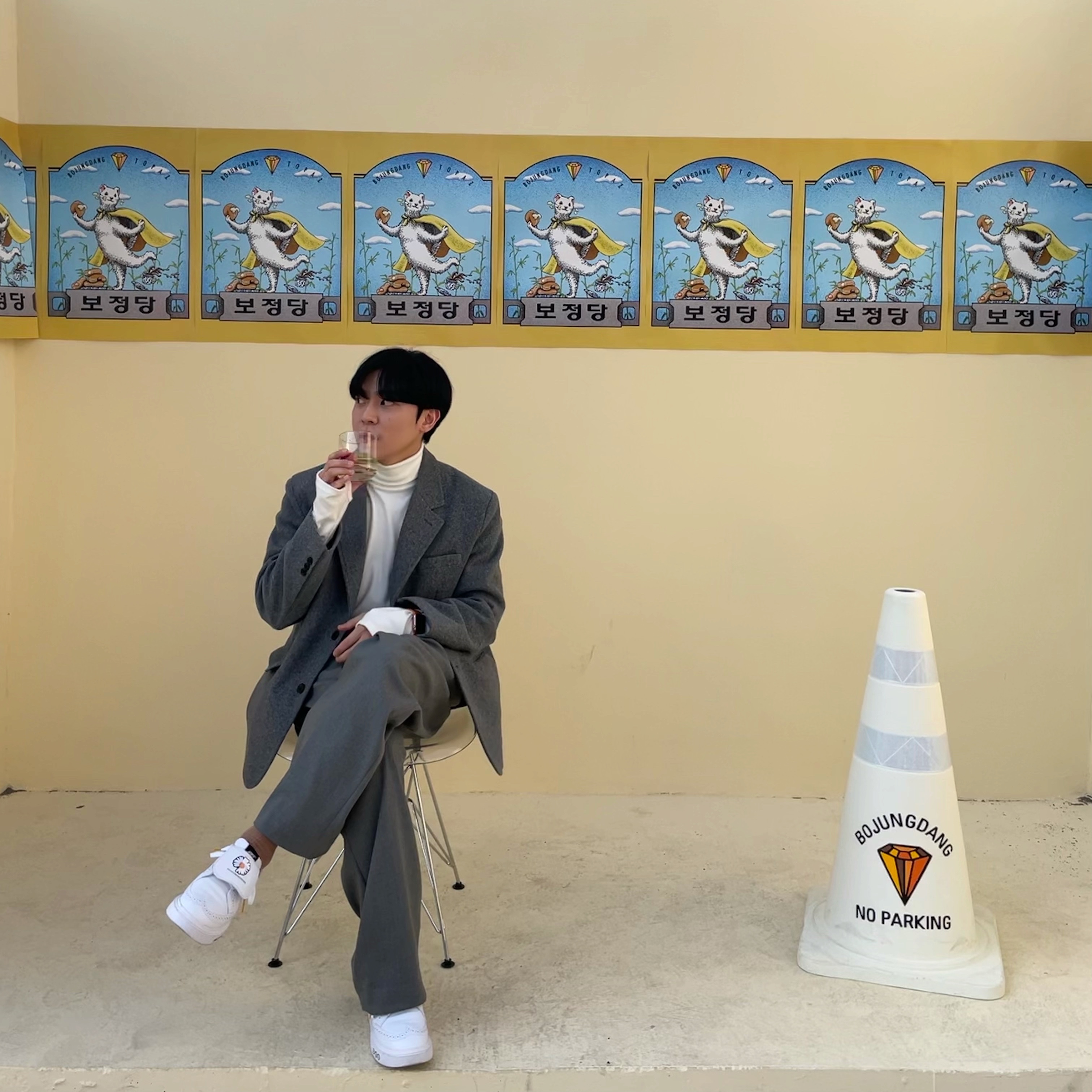 Nike x Peaceminusone Kwondo1 White 착용 스타일 - 2