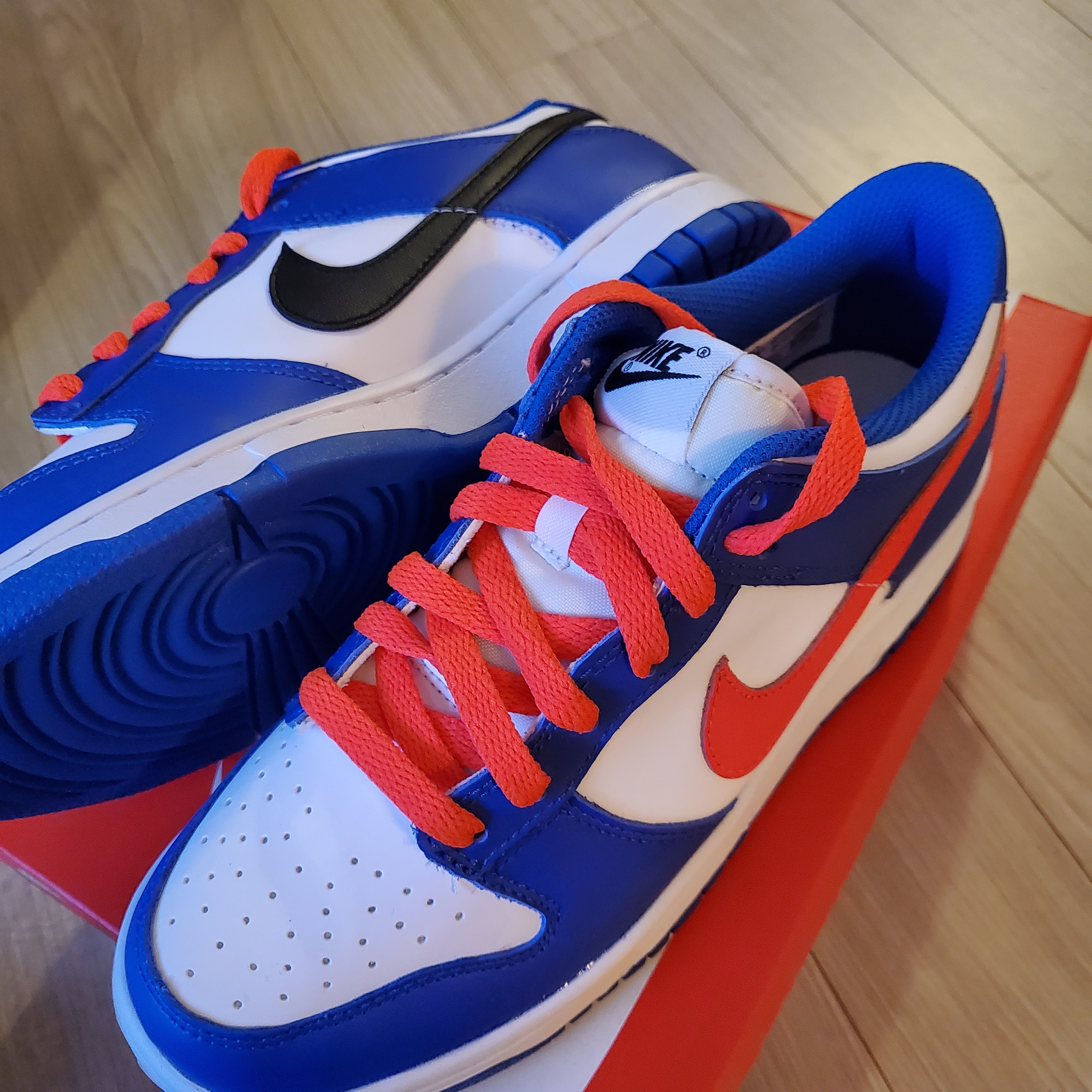(GS) Nike Dunk Low Bright Crimson Game Royal 착용 스타일