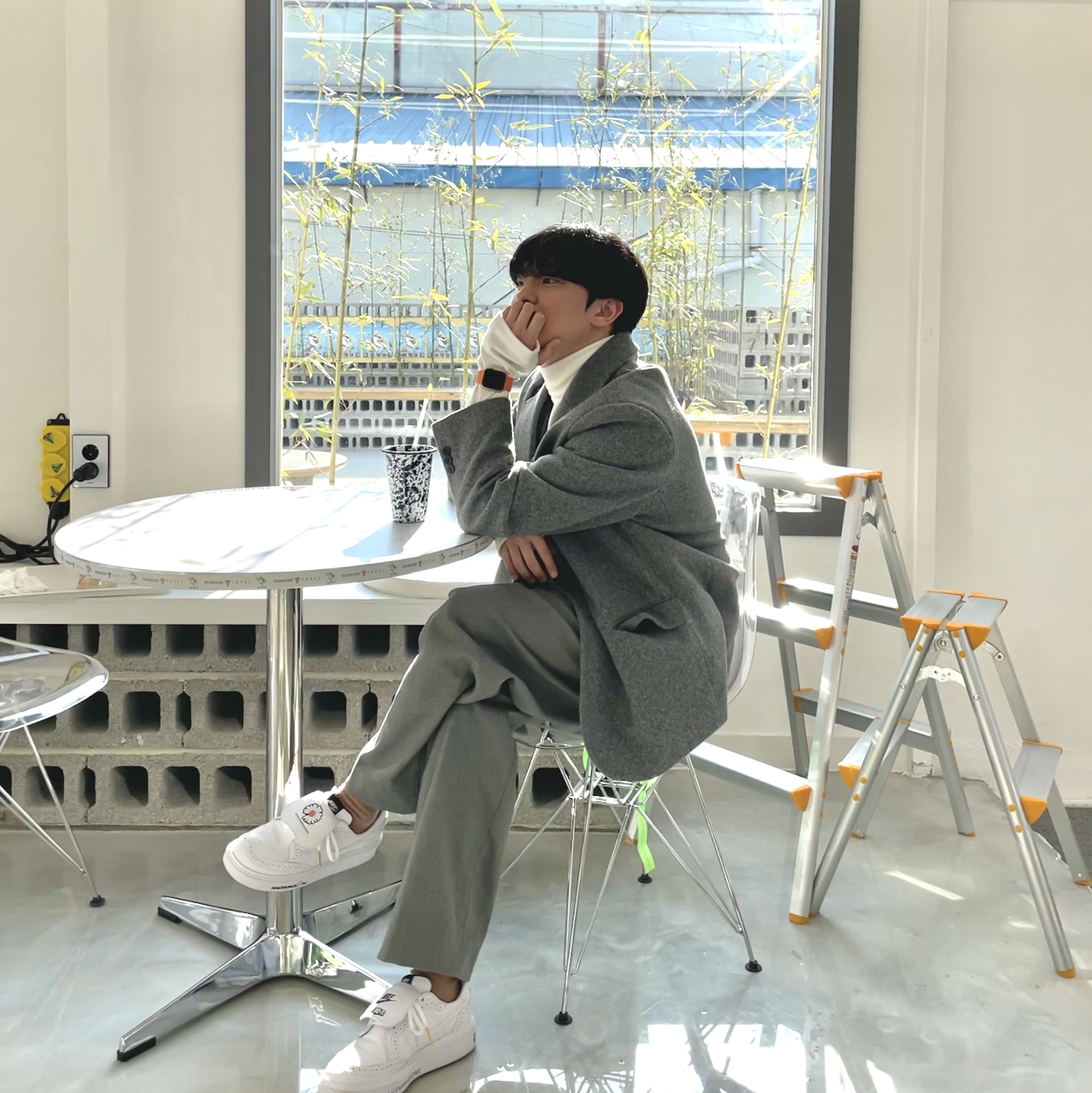 Nike x Peaceminusone Kwondo1 White 착용 스타일 - 1