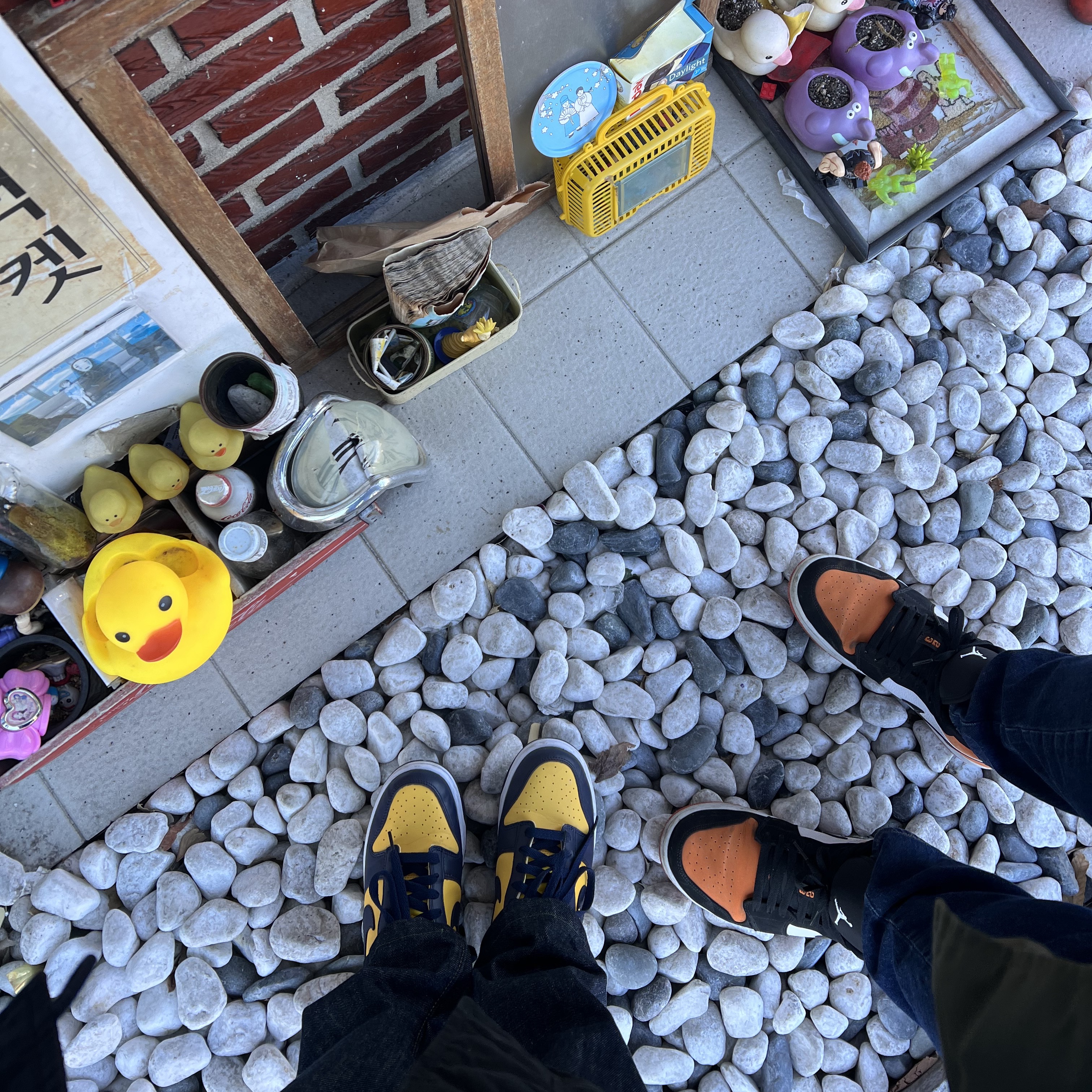 Nike Dunk Low Retro Varsity Maize, Jordan 1 Low Shattered Backboard 착용 스타일