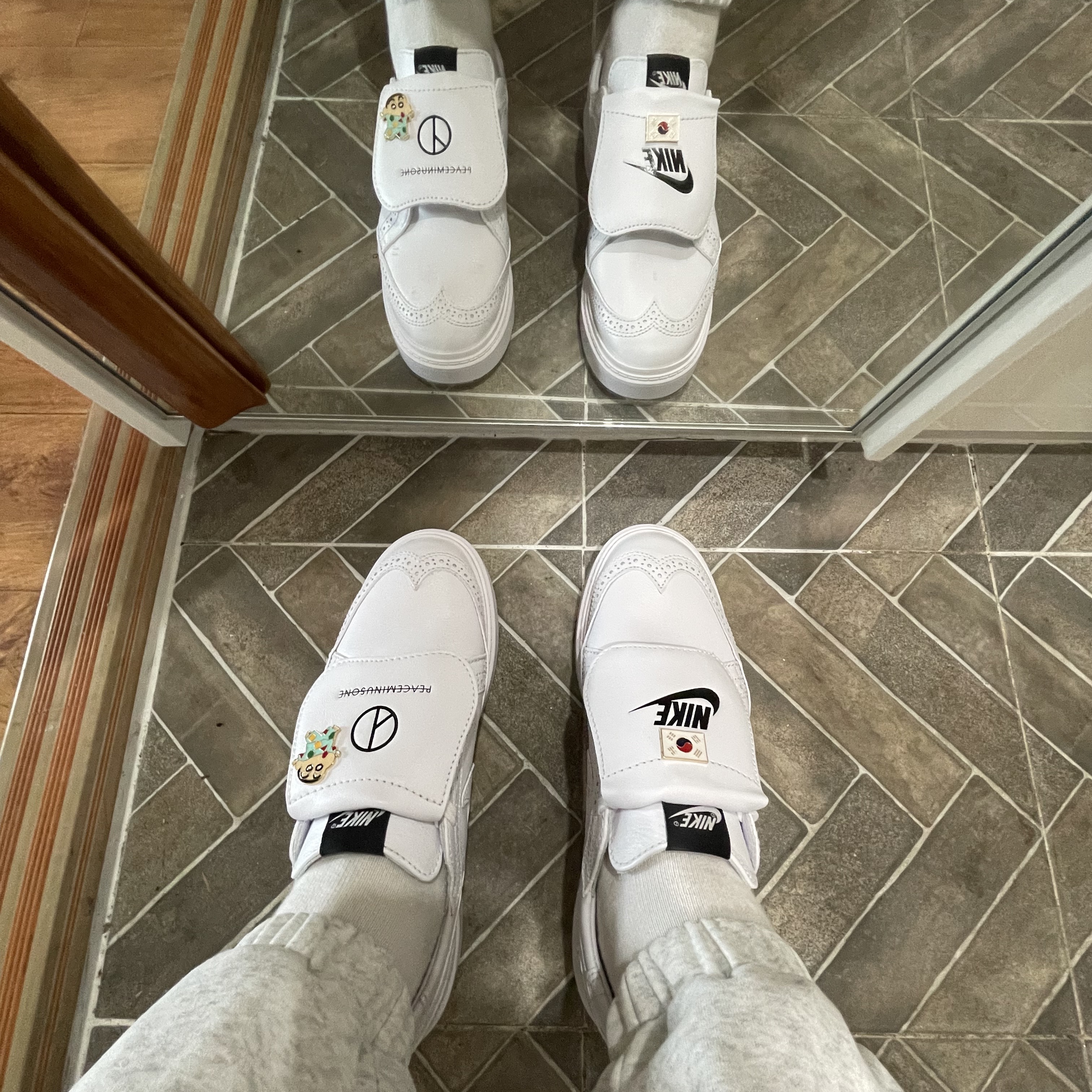 Nike x Peaceminusone Kwondo1 White 착용 스타일