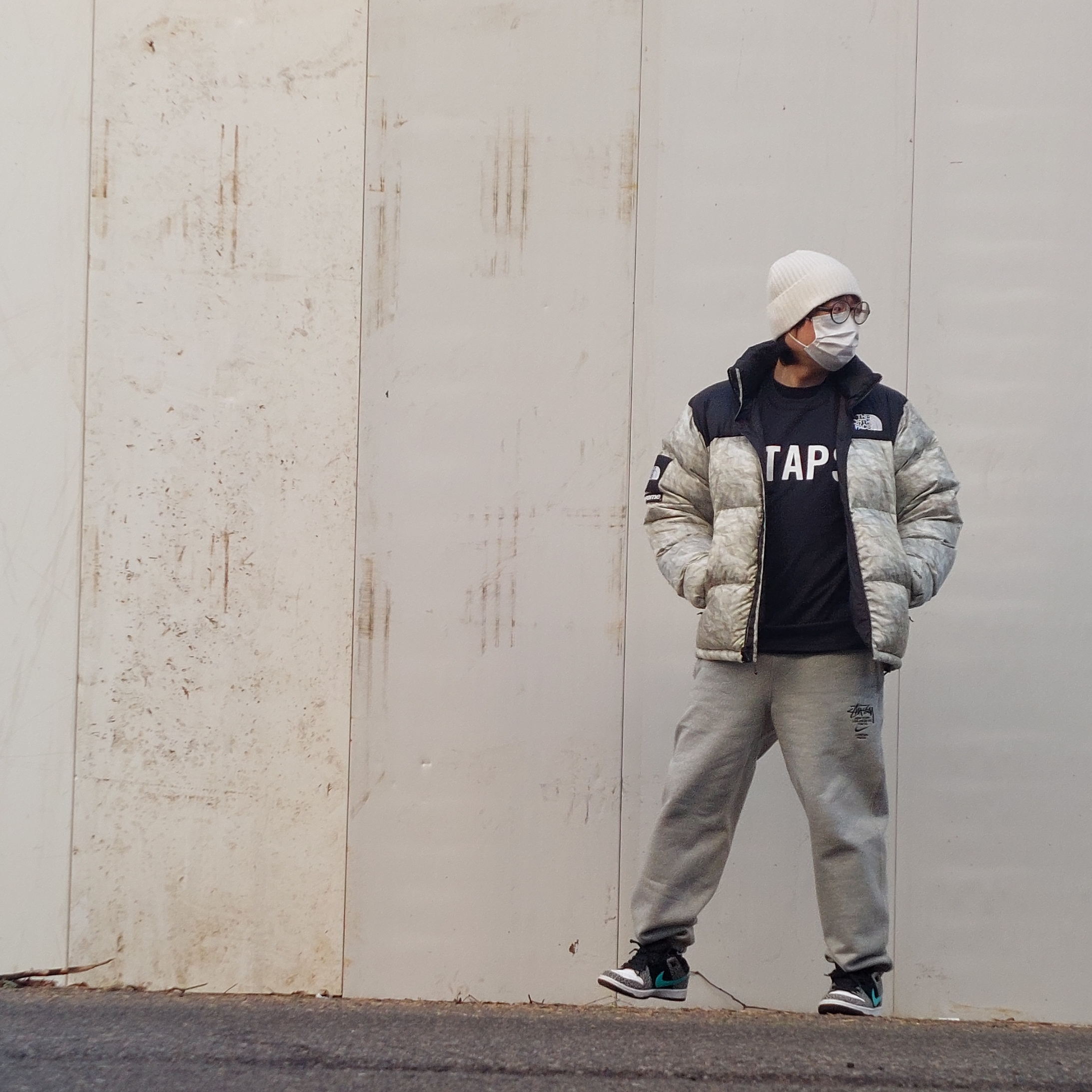Nike x Stussy NRG ZR Fleece Pants Heather Grey - US/EU, Nike SB Dunk Low Pro Clear Jade 착용 스타일 - 1