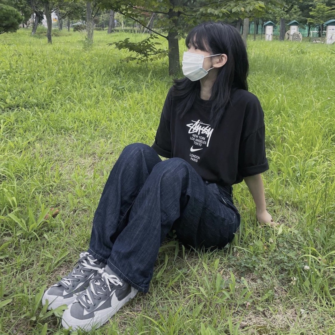 Nike x Stussy WT T-Shirt Black - Asia, Nike x Sacai Blazer Low Iron Grey 착용 스타일