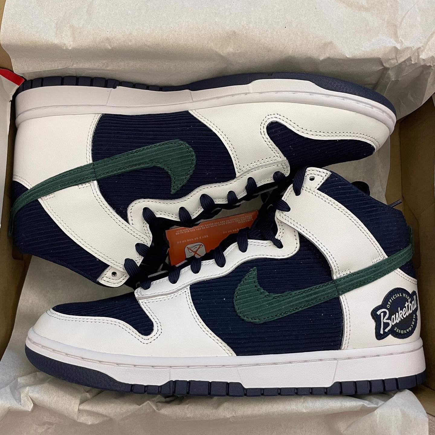 Nike Dunk High PRM EMB College Navy 착용 스타일 - 1