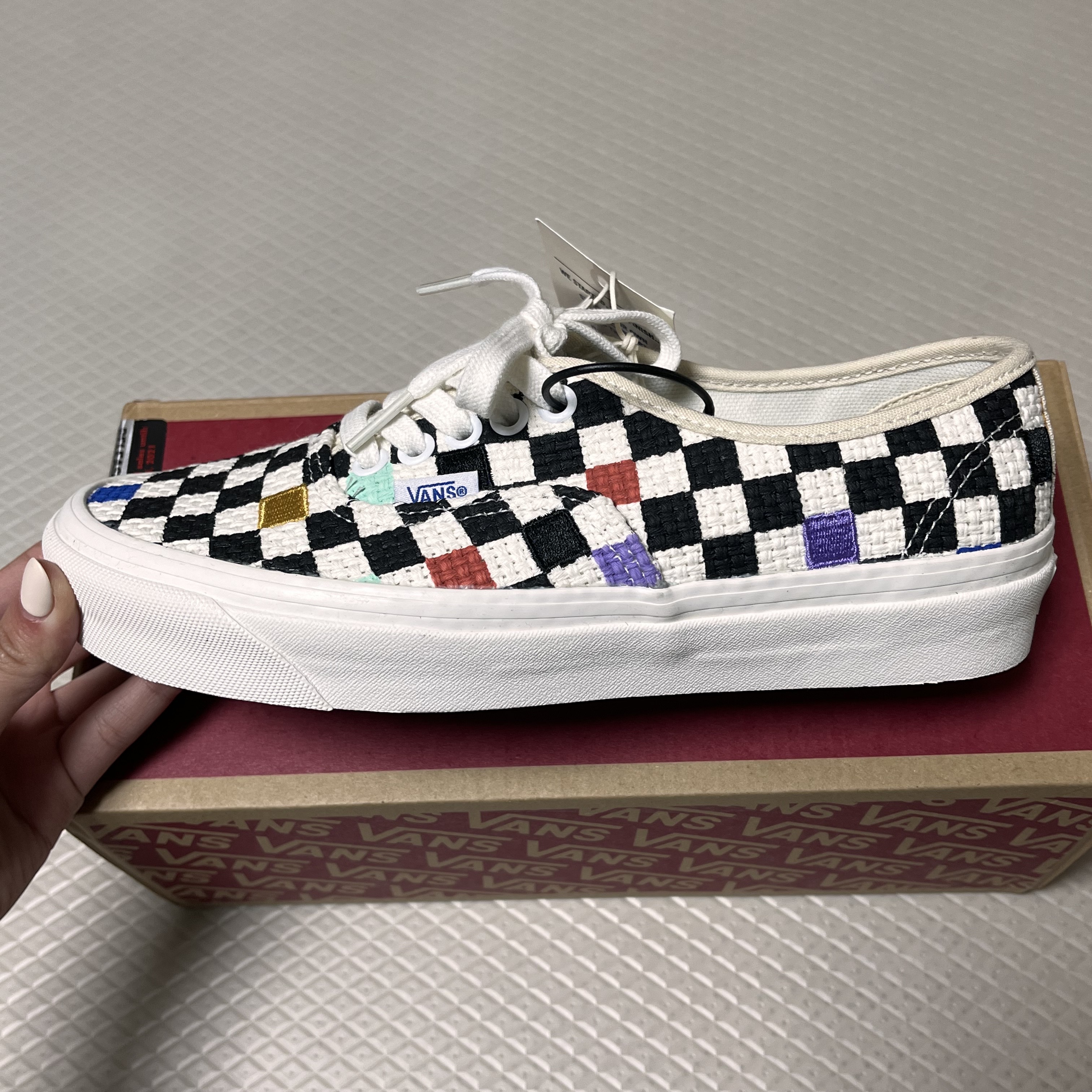 Vans Authentic 44 DX Anaheim Factory Needlepoint Checkerboard 착용 스타일 - 2