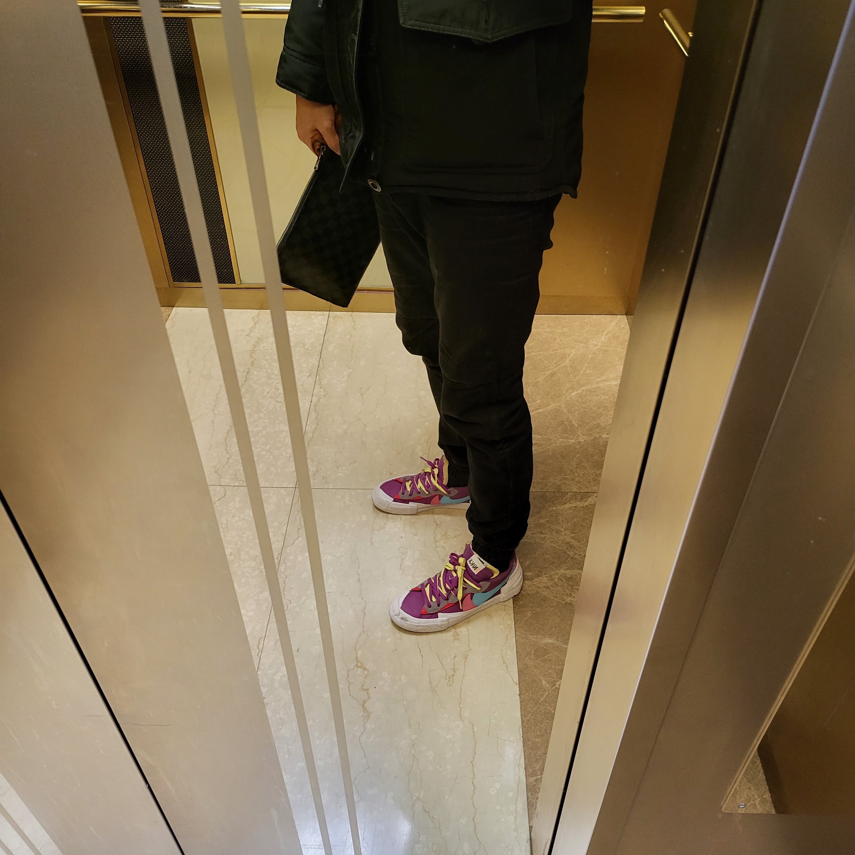 Nike x Sacai x Kaws Blazer Low Purple Dusk 착용 스타일
