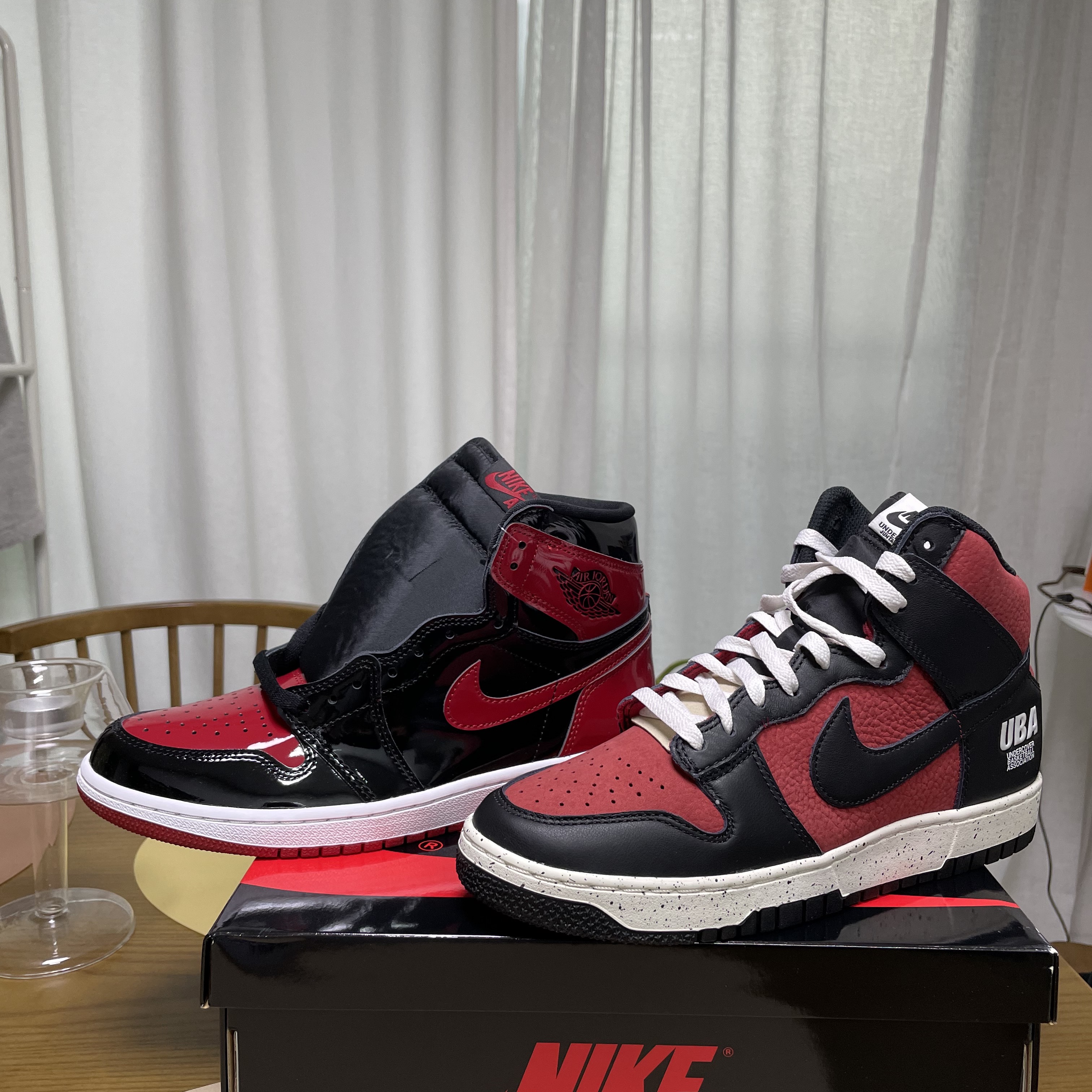Jordan 1 Retro High OG Patent Bred 착용 스타일 - 4