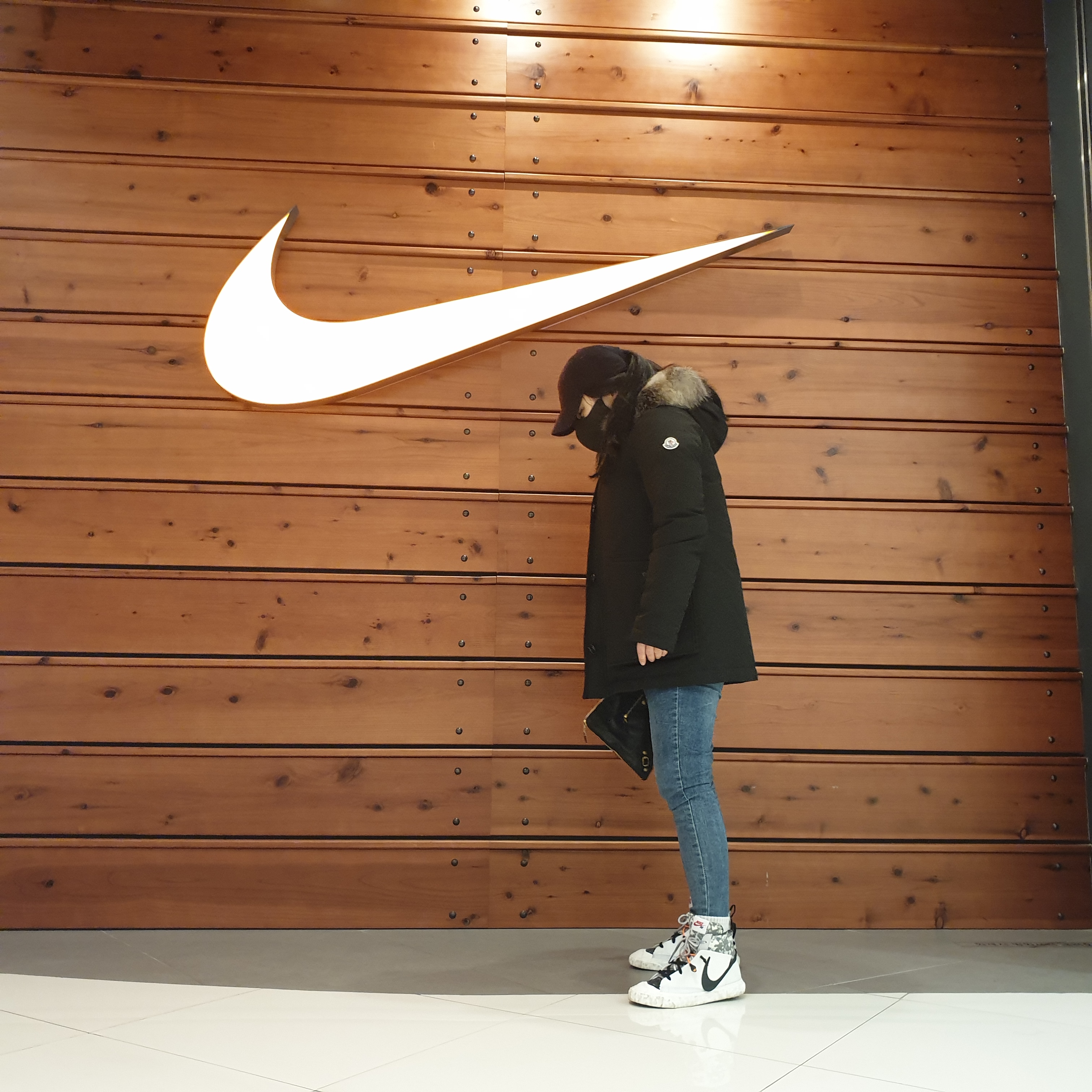 Nike x Readymade Blazer Mid White, Moncler Aja Long Down Jacket Black - 21FW 착용 스타일