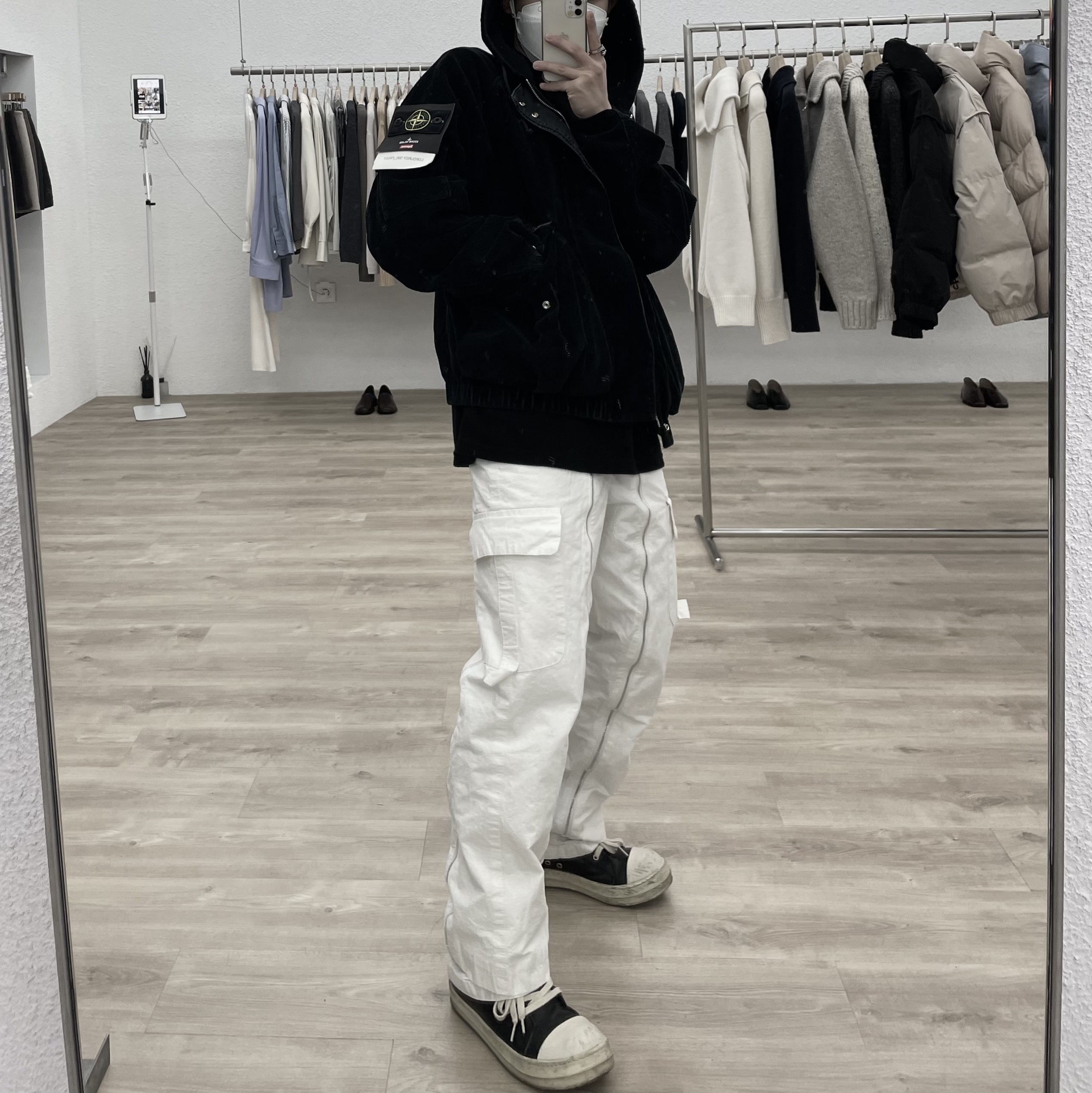 Supreme x Stone Island Corduroy Jacket Black - 20FW 착용 스타일