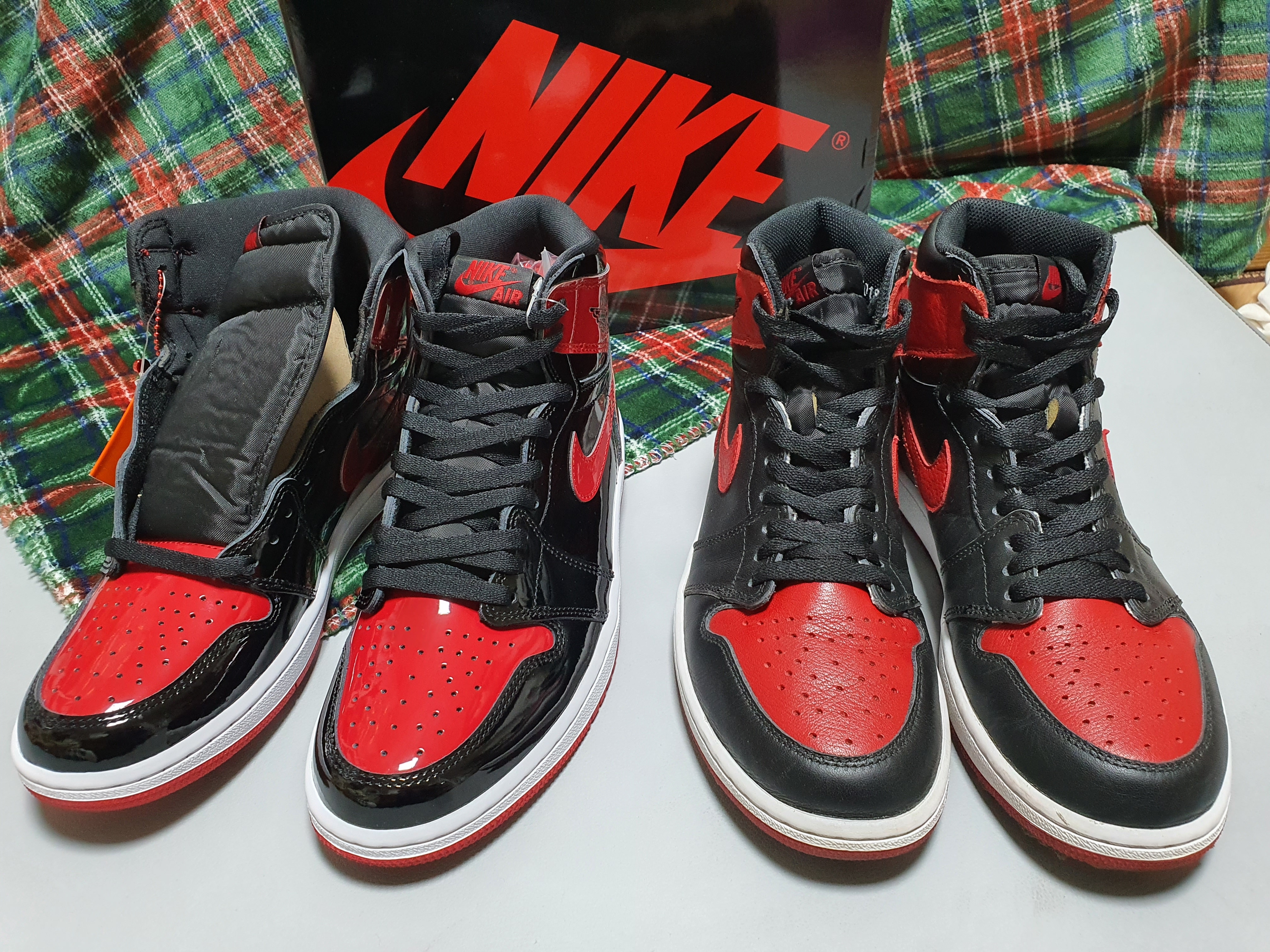 Jordan 1 Retro High OG Patent Bred, Jordan 1 Retro High OG Bred Banned 2016 착용 스타일 - 5