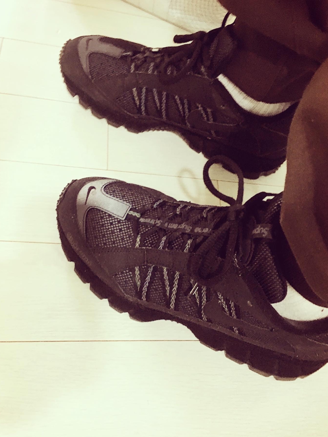IAB Studio Sweatpants Brown, The North Face Novelty Lofty Down Jacket Real Black 착용 스타일 - 3