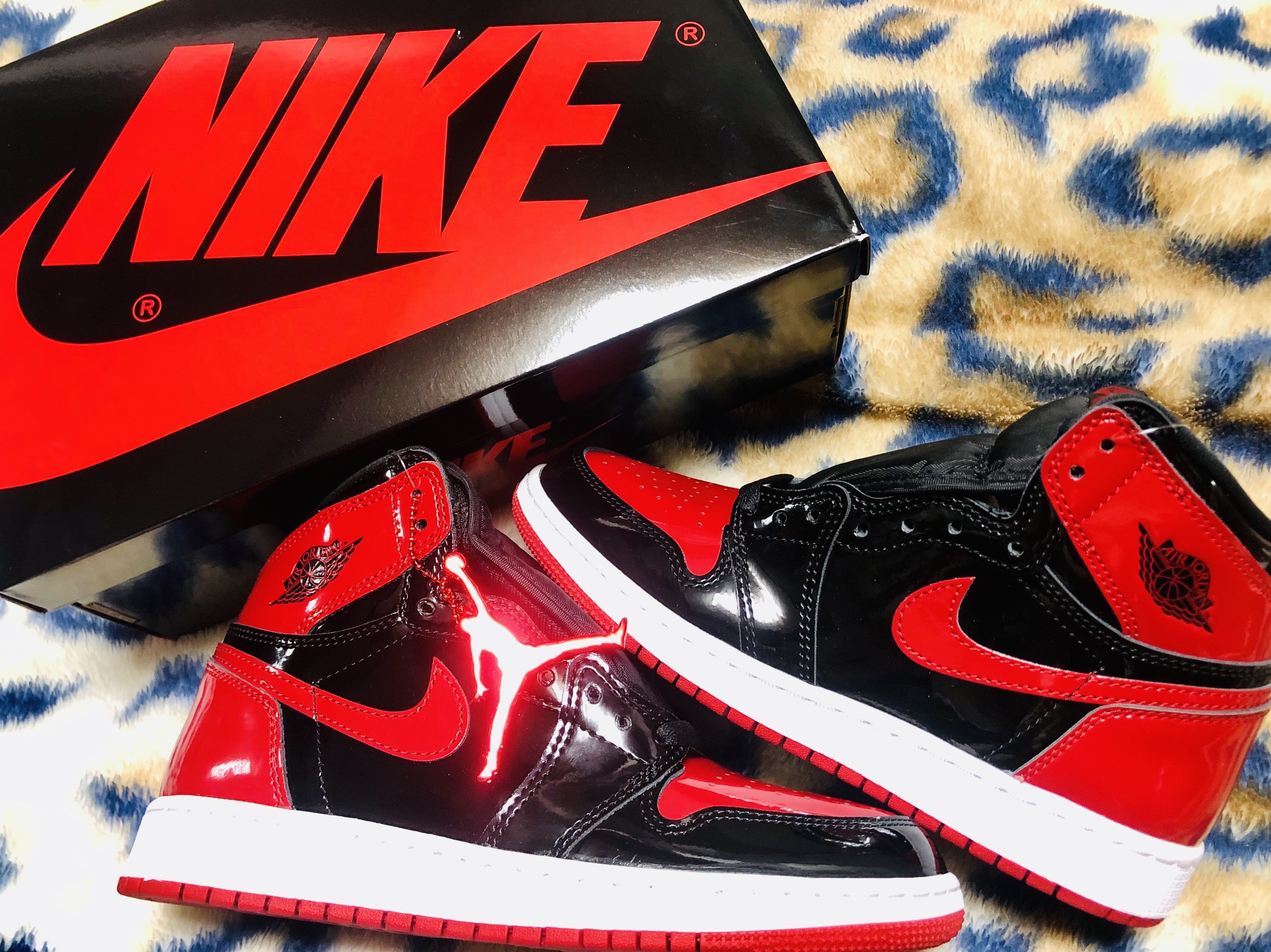 Jordan 1 Retro High OG Patent Bred, (GS) Jordan 1 Retro High OG Patent Bred 착용 스타일