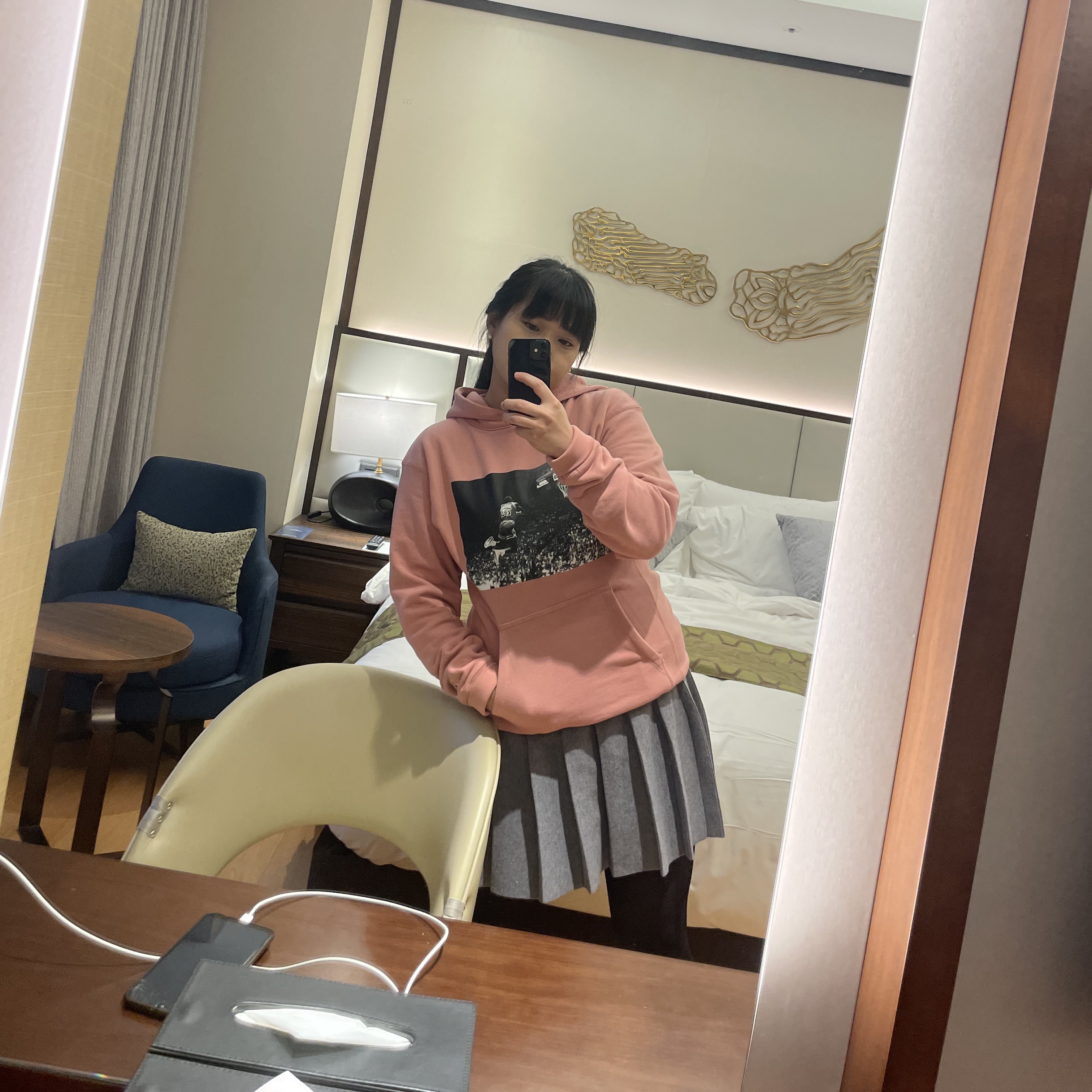Jordan x Union Flying High Hooded Sweatshirt Rust Pink 착용 스타일 - 2