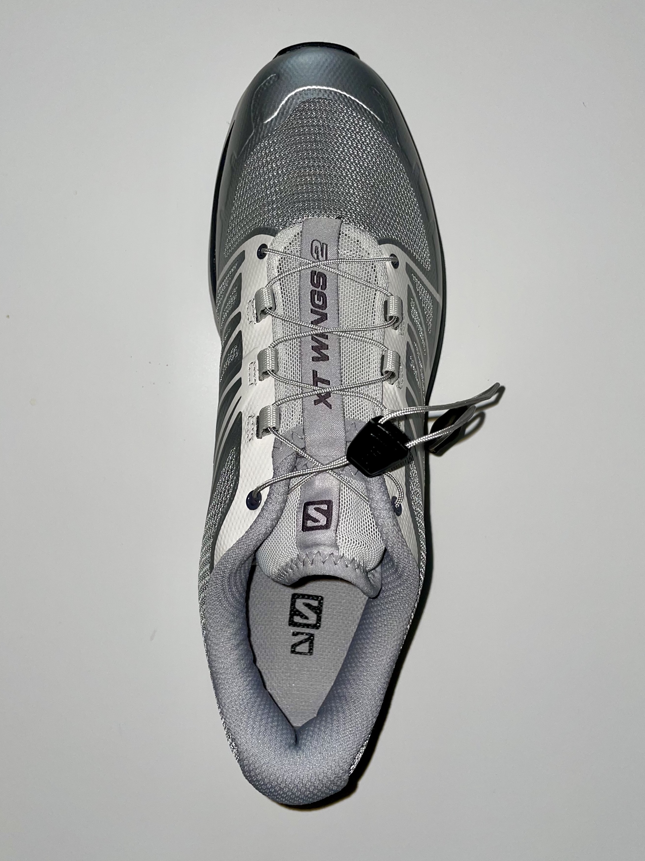 Salomon XT-6 ADV Lunar Rock, Salomon XT-Wings 2 ADV Alloy Delphinium Blue 착용 스타일 - 3