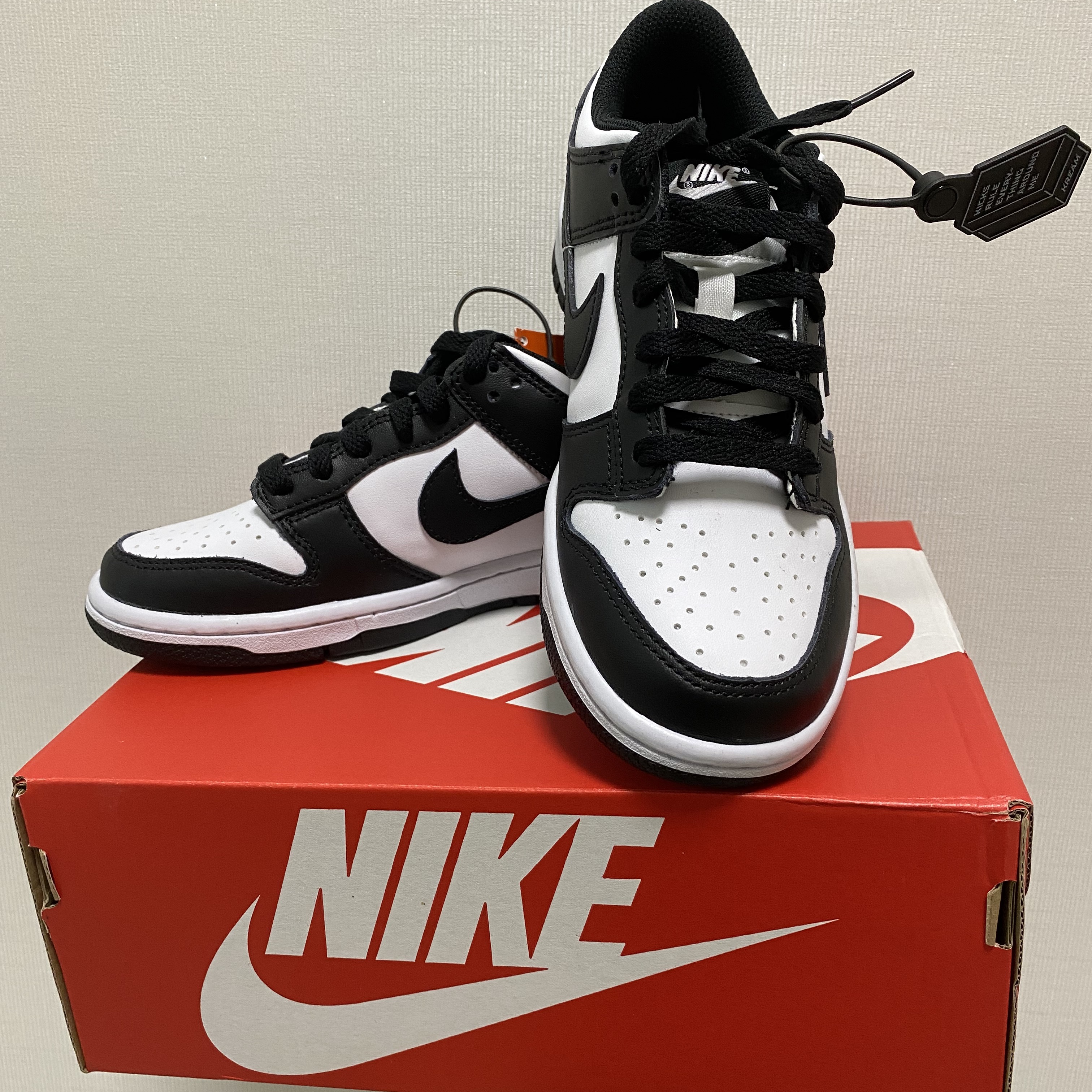 (GS) Nike Dunk Low Black, Nike Dunk Low Retro Black 착용 스타일 - 1