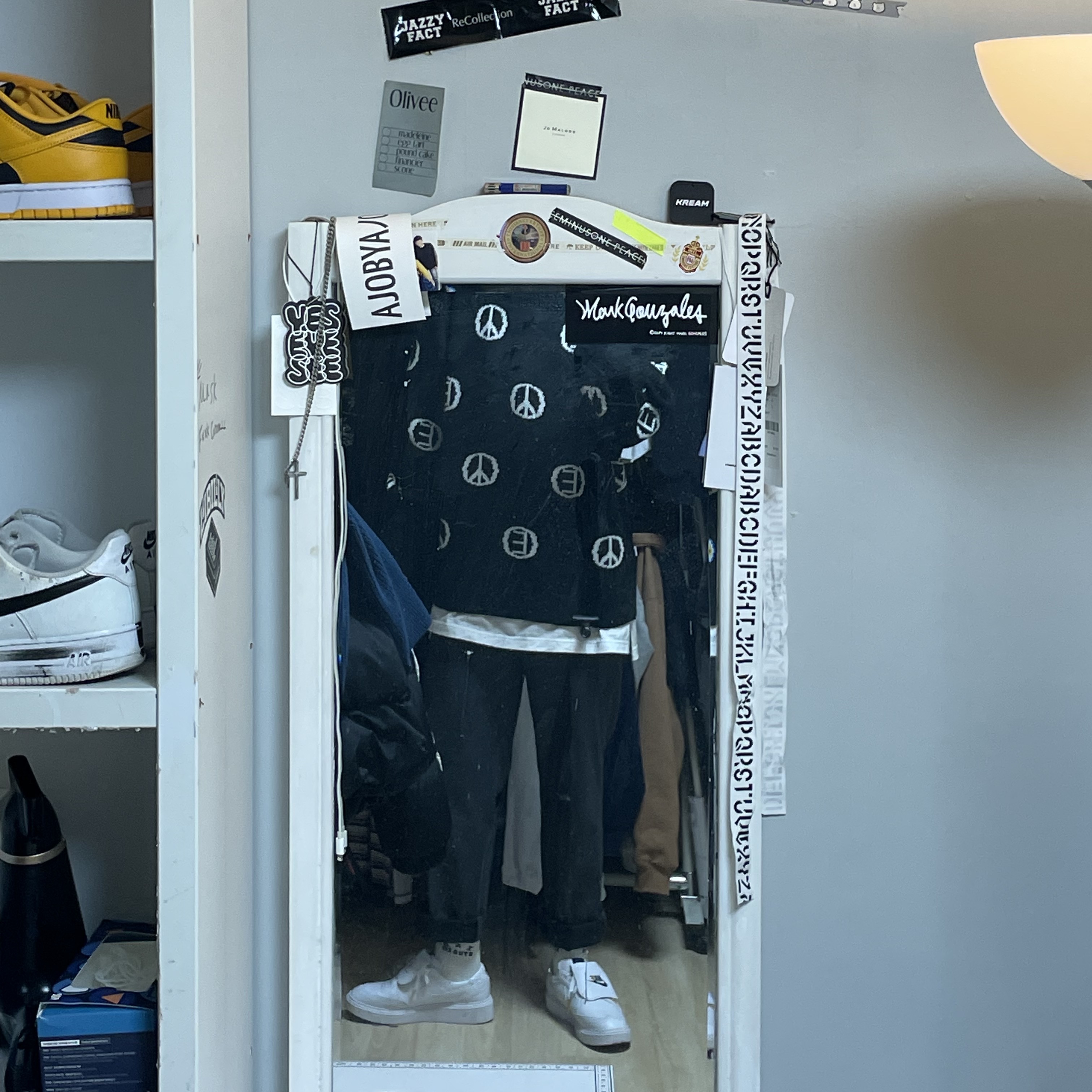 Nike x Peaceminusone Kwondo1 White 착용 스타일 - 3