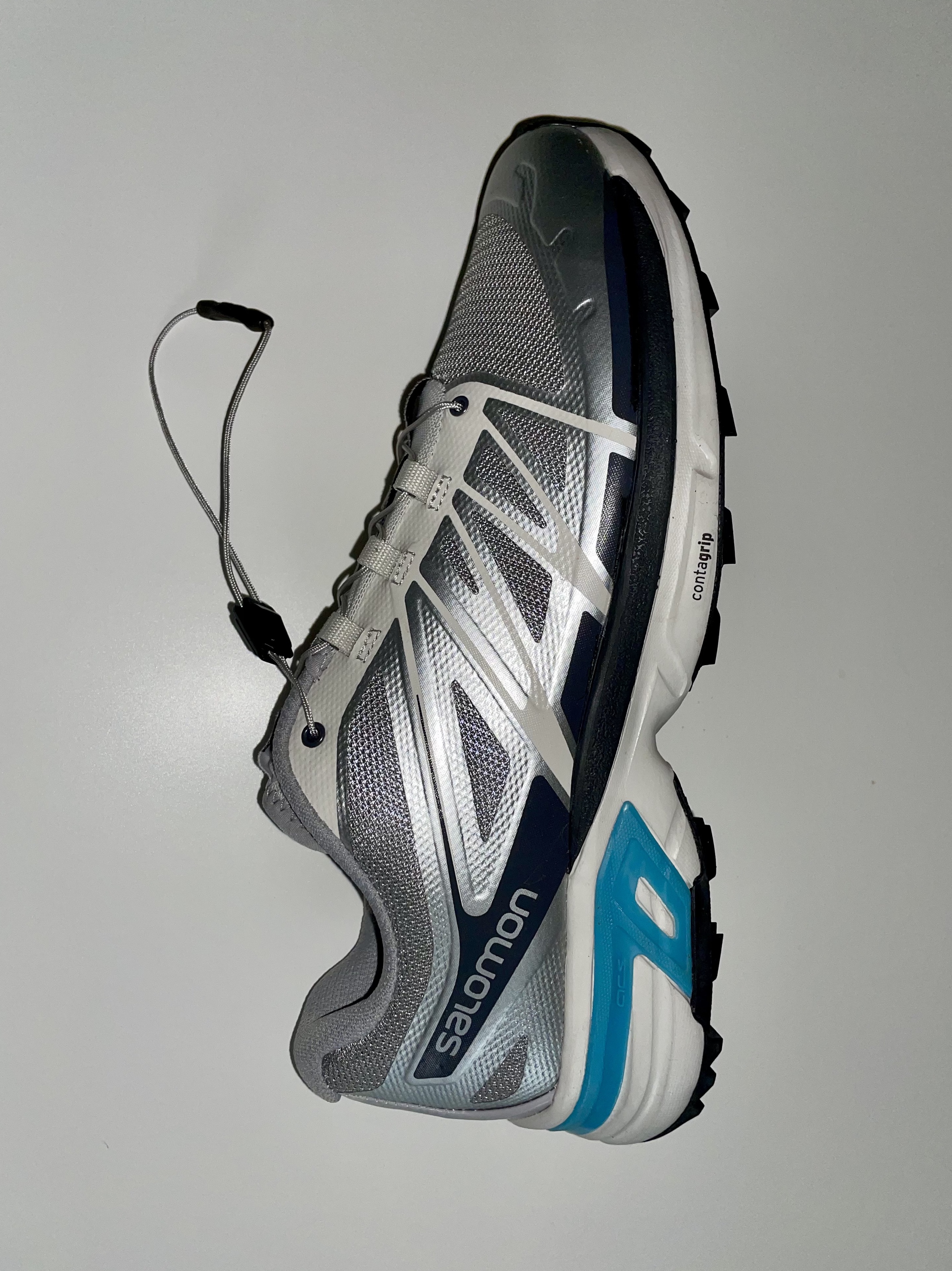Salomon XT-6 ADV Lunar Rock, Salomon XT-Wings 2 ADV Alloy Delphinium Blue 착용 스타일 - 2