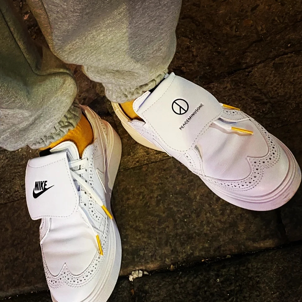 Nike x Peaceminusone Kwondo1 White 착용 스타일 - 1