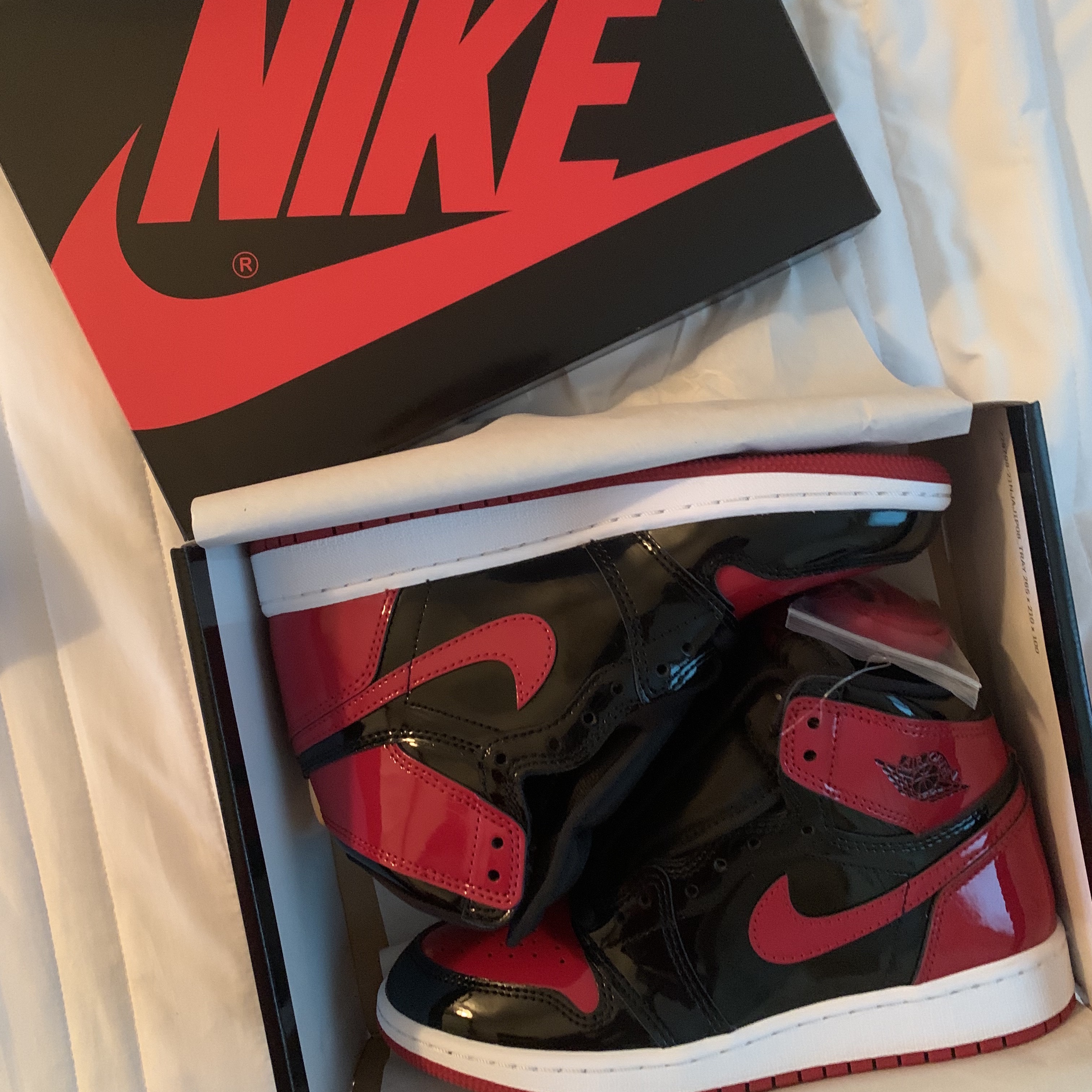 (GS) Jordan 1 Retro High OG Patent Bred 착용 스타일