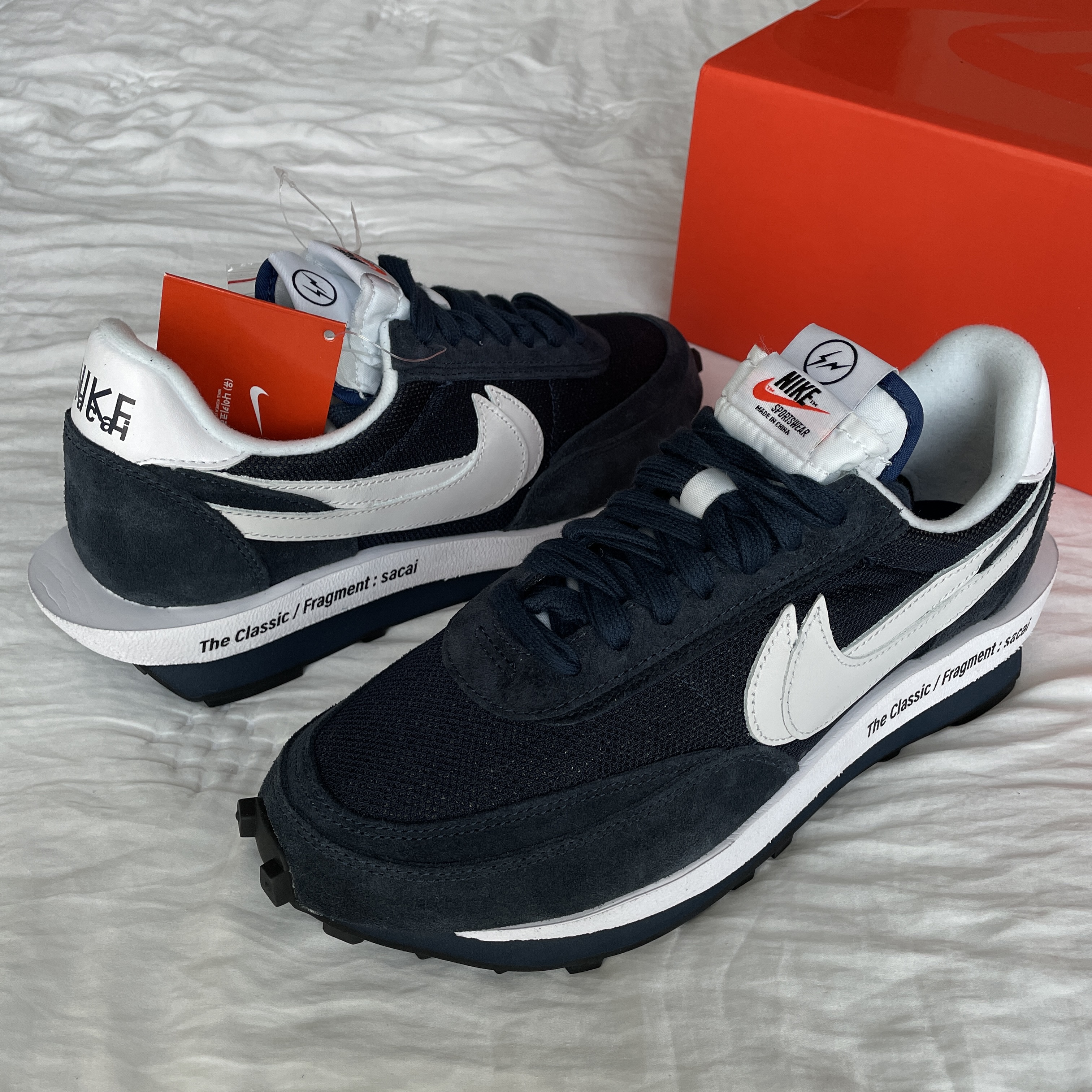 Nike x Sacai x Fragment LDWaffle Blackened Blue 착용 스타일