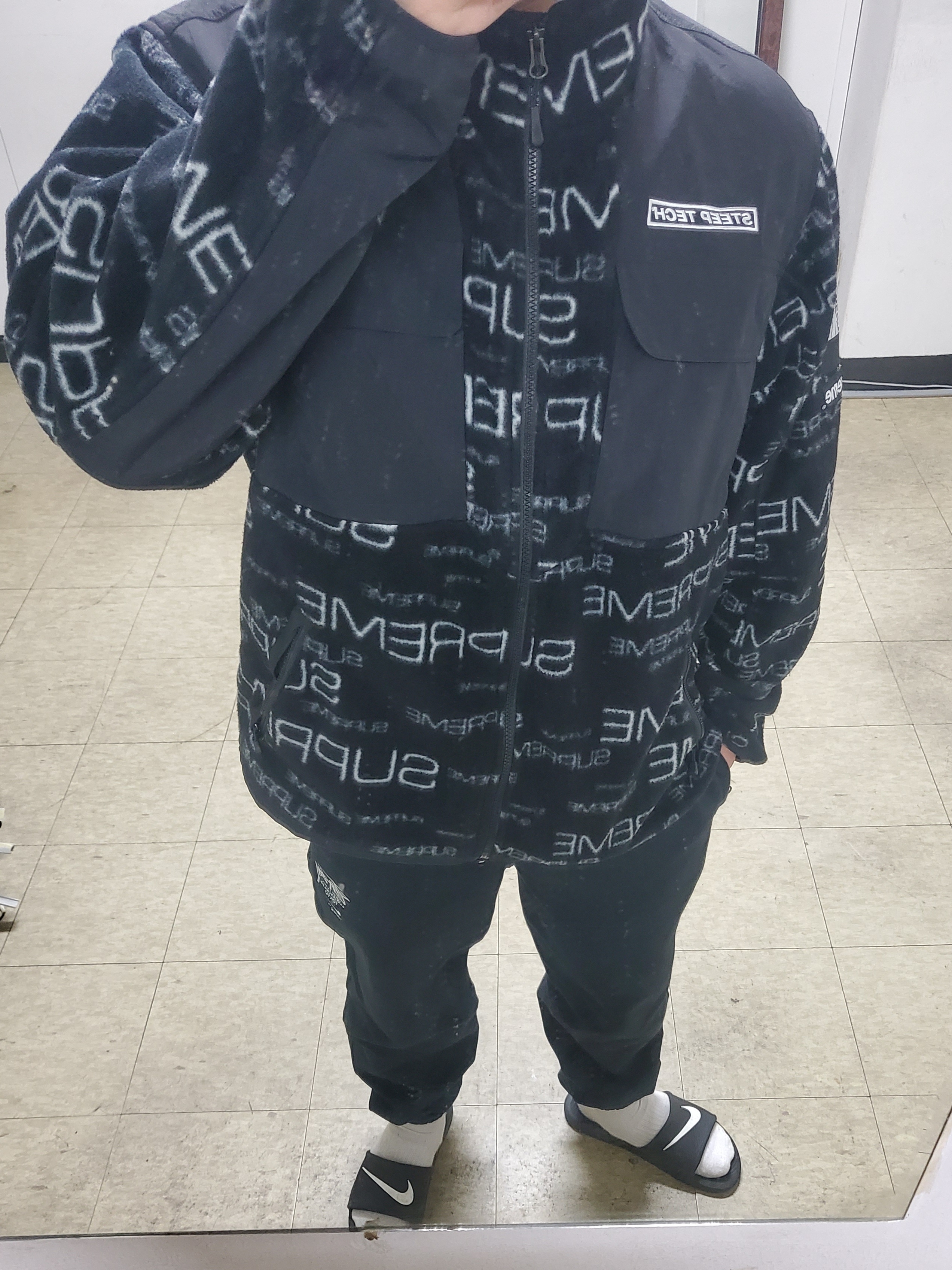 Supreme x The North Face Steep Tech Fleece Jacket Black - 21FW, Nike x Stussy NRG ZR Fleece Pants Black - US/EU 착용 스타일 - 1
